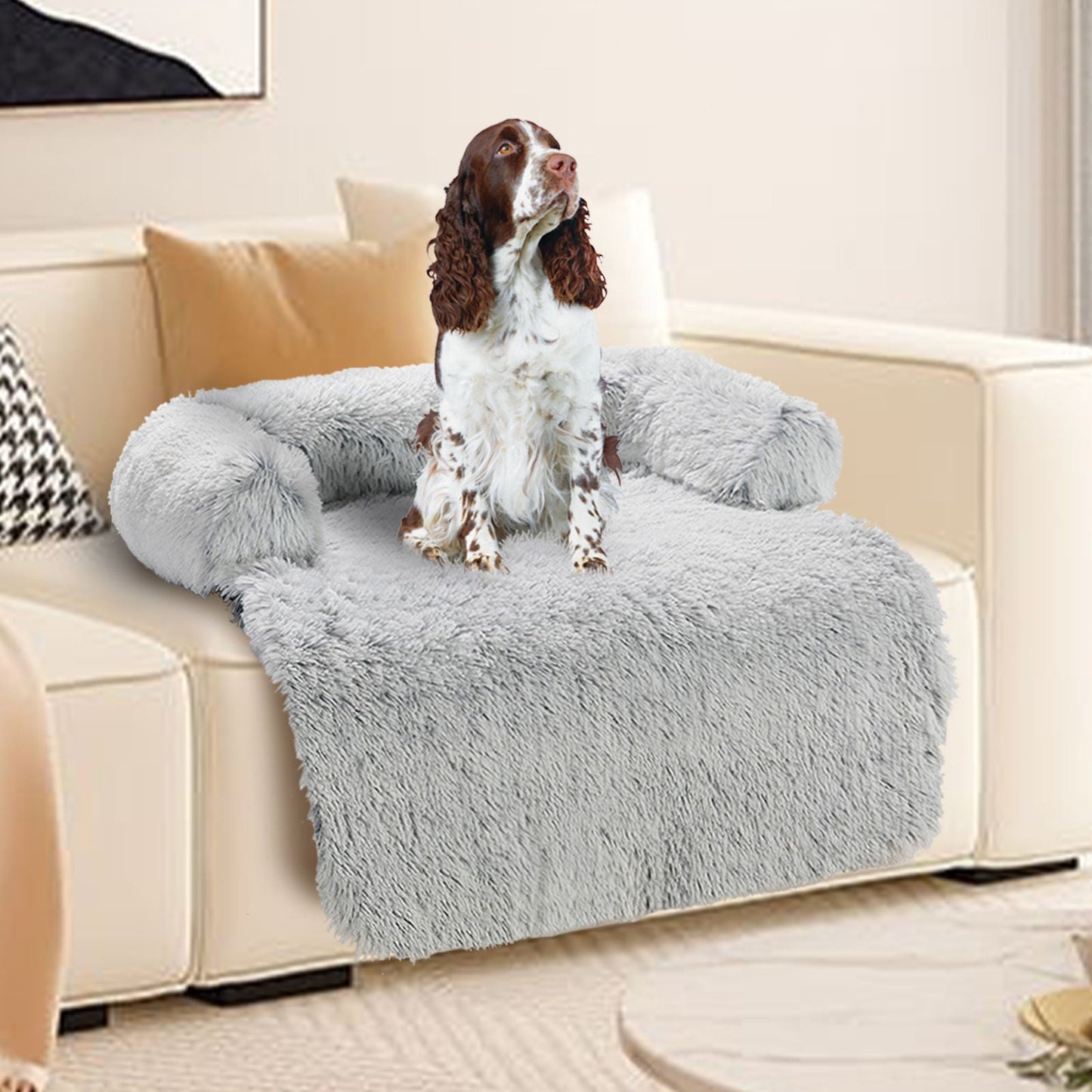 Kids Pet Sofa Bed Dog Cat Calming Waterproof Sofa Cover Protector Slipcovers S - DogsDomain.com.au