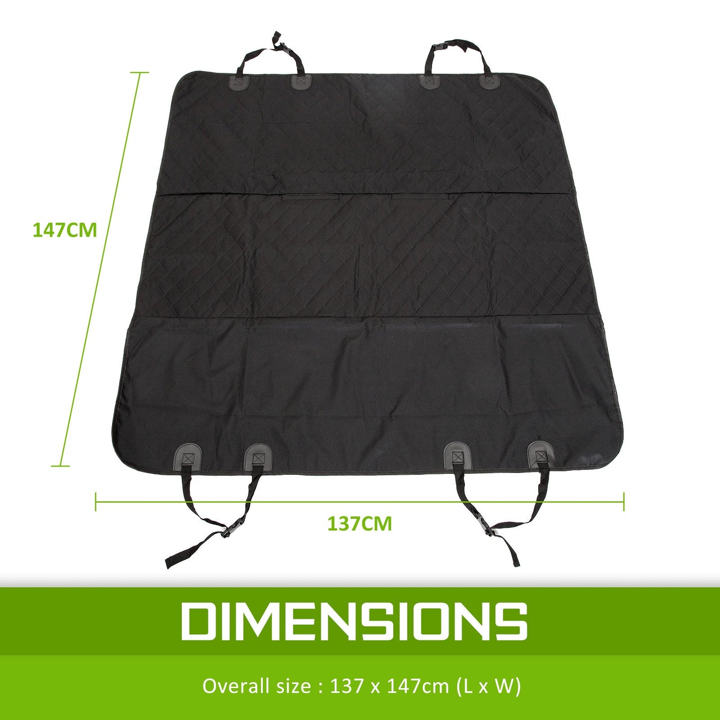 Paw Mate Black Pet Dog Car Boot Seat Cover Waterproof Mat XXL - DogsDomain.com.au