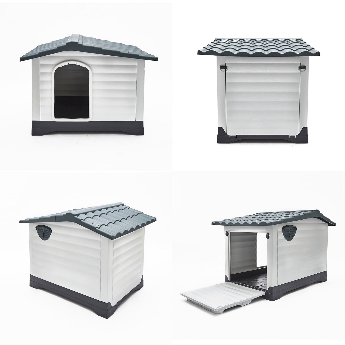 Paw Mate Blue Grey Dog Kennel House Plastic Weatherproof Outdoor Molly XXL - DogsDomain.com.au
