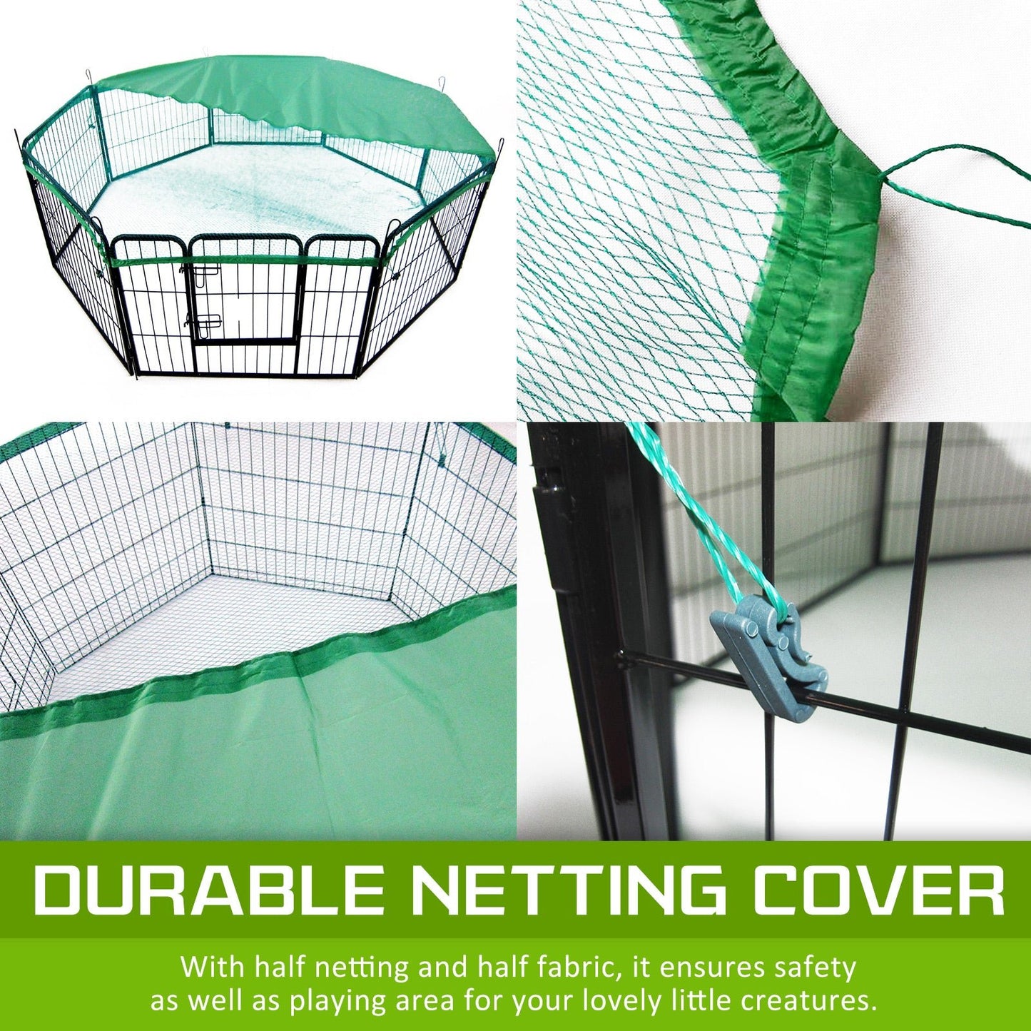 Paw Mate Pet Playpen Heavy Duty 31in 8 Panel Foldable Dog Cage + Cover - DogsDomain.com.au