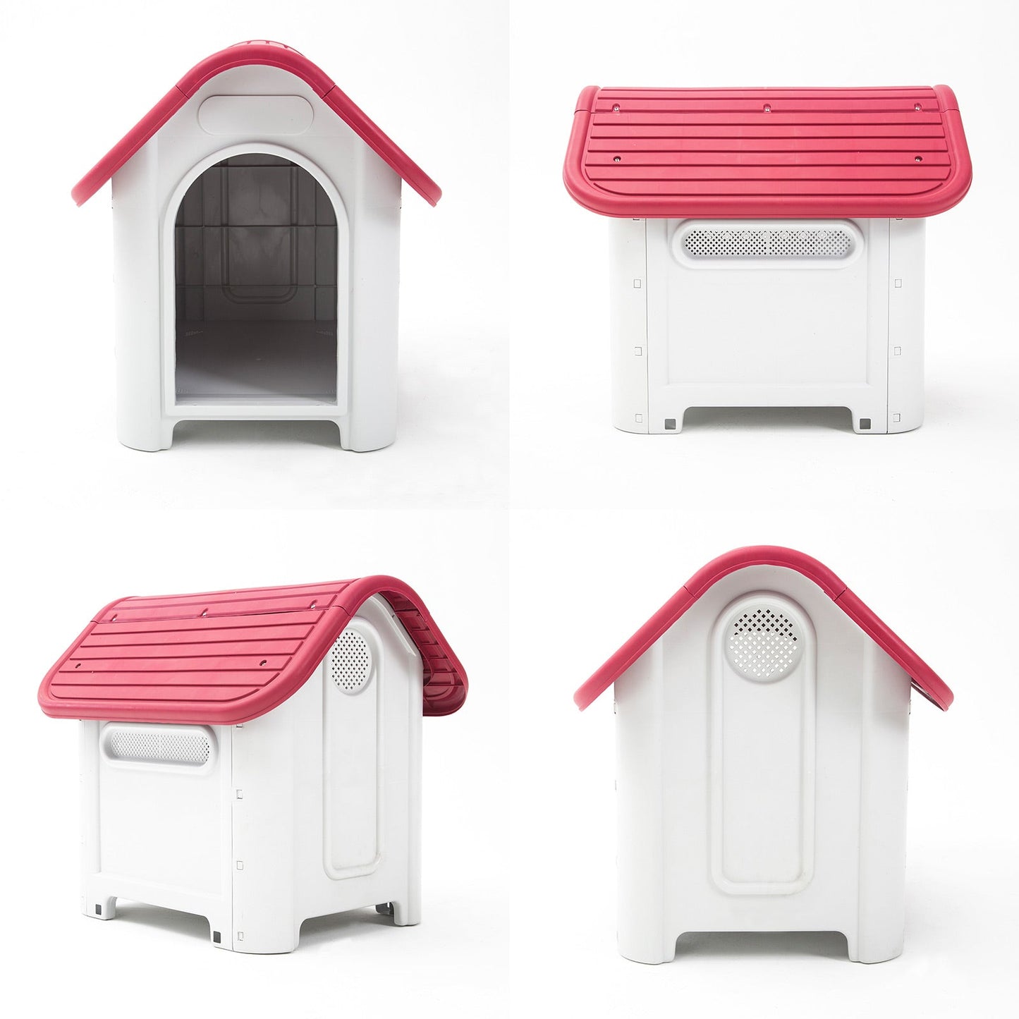 Paw Mate Pink Dog Kennel House Luna Plastic M - DogsDomain.com.au