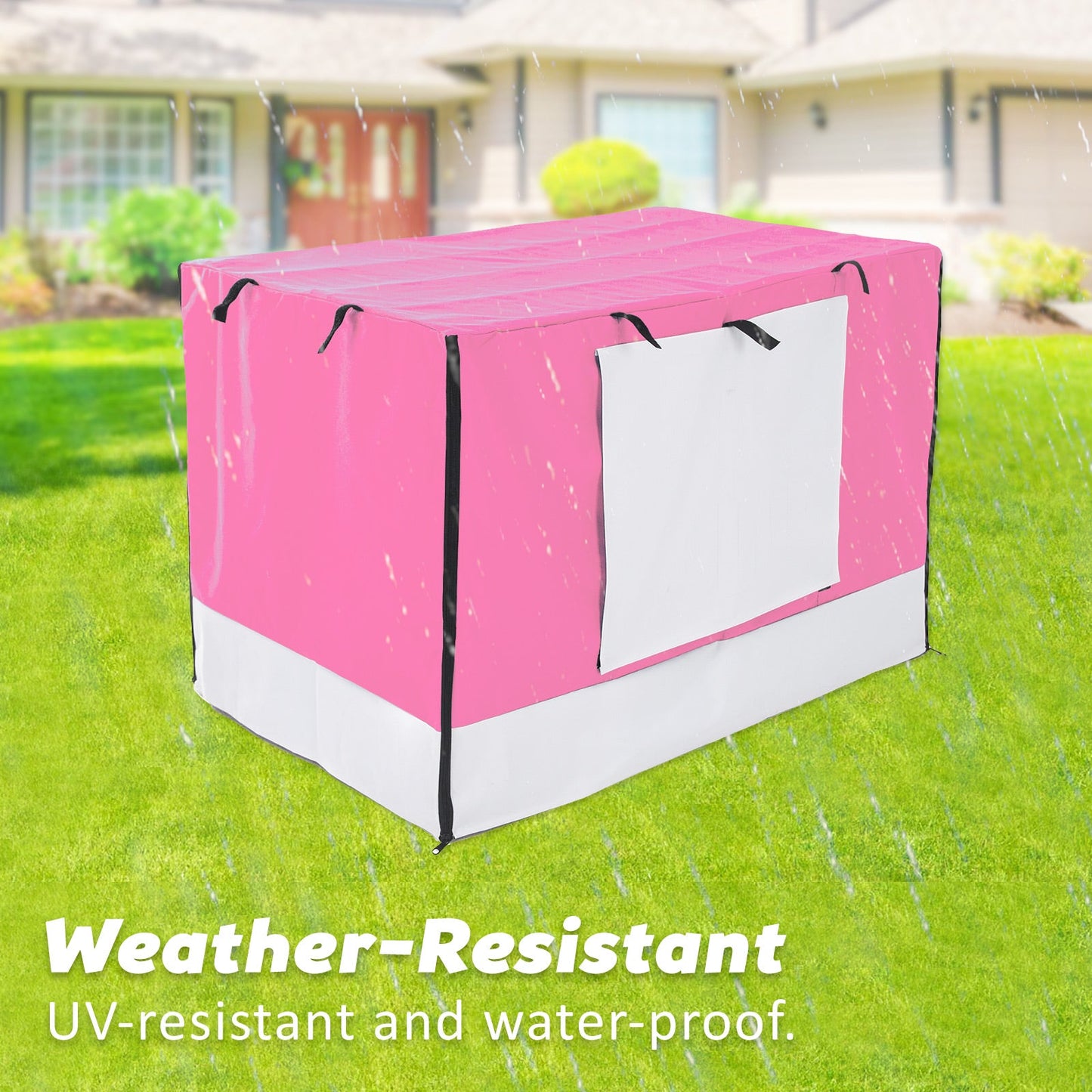 Paw Mate Wire Dog Cage Crate 24in with Tray + Cushion Mat + Pink Cover Combo - DogsDomain.com.au