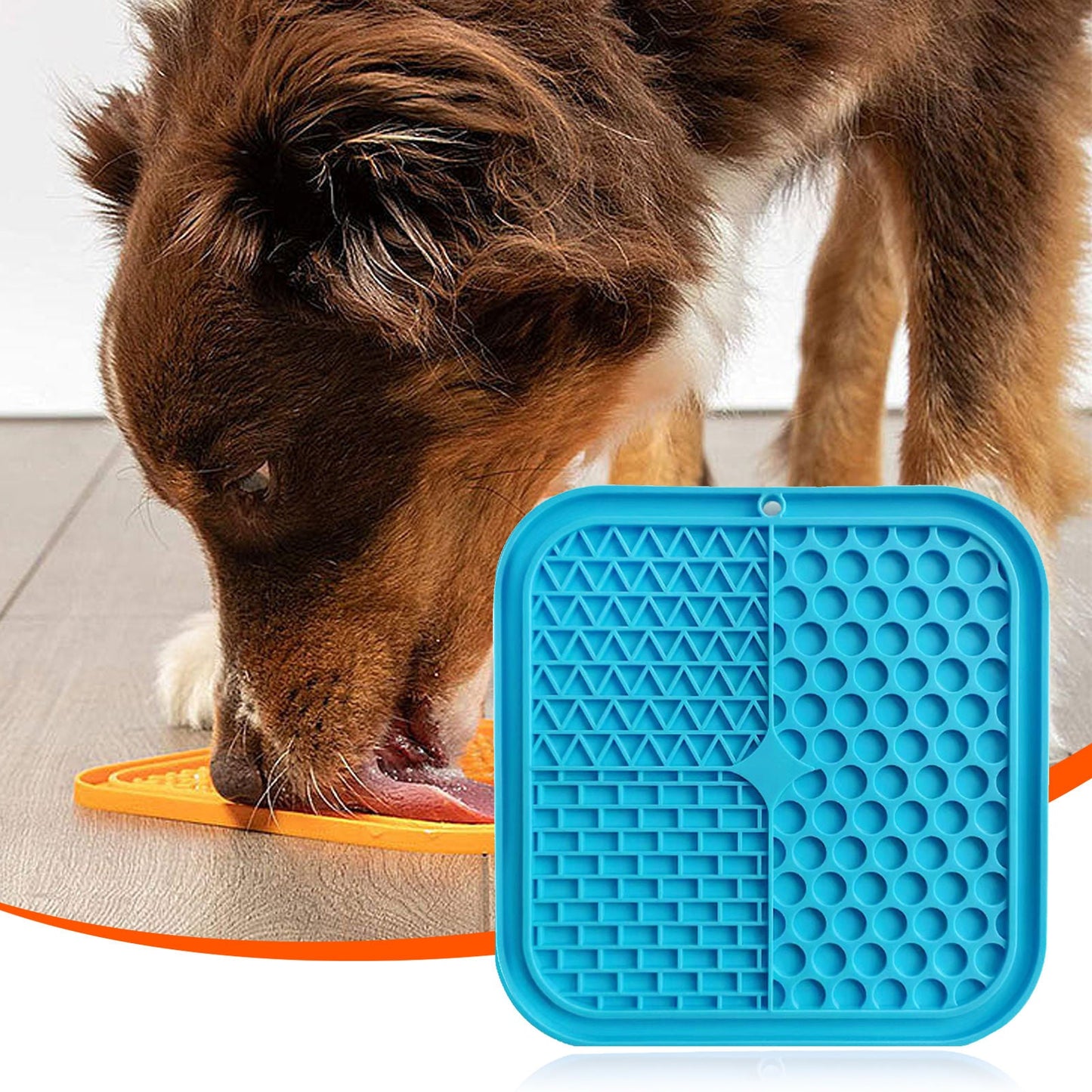 Pawfriends 3in1 Silicone Pet Lick Mat Cat Puppy Dog Slow Feeder Grooming Helper Mat Blue - DogsDomain.com.au