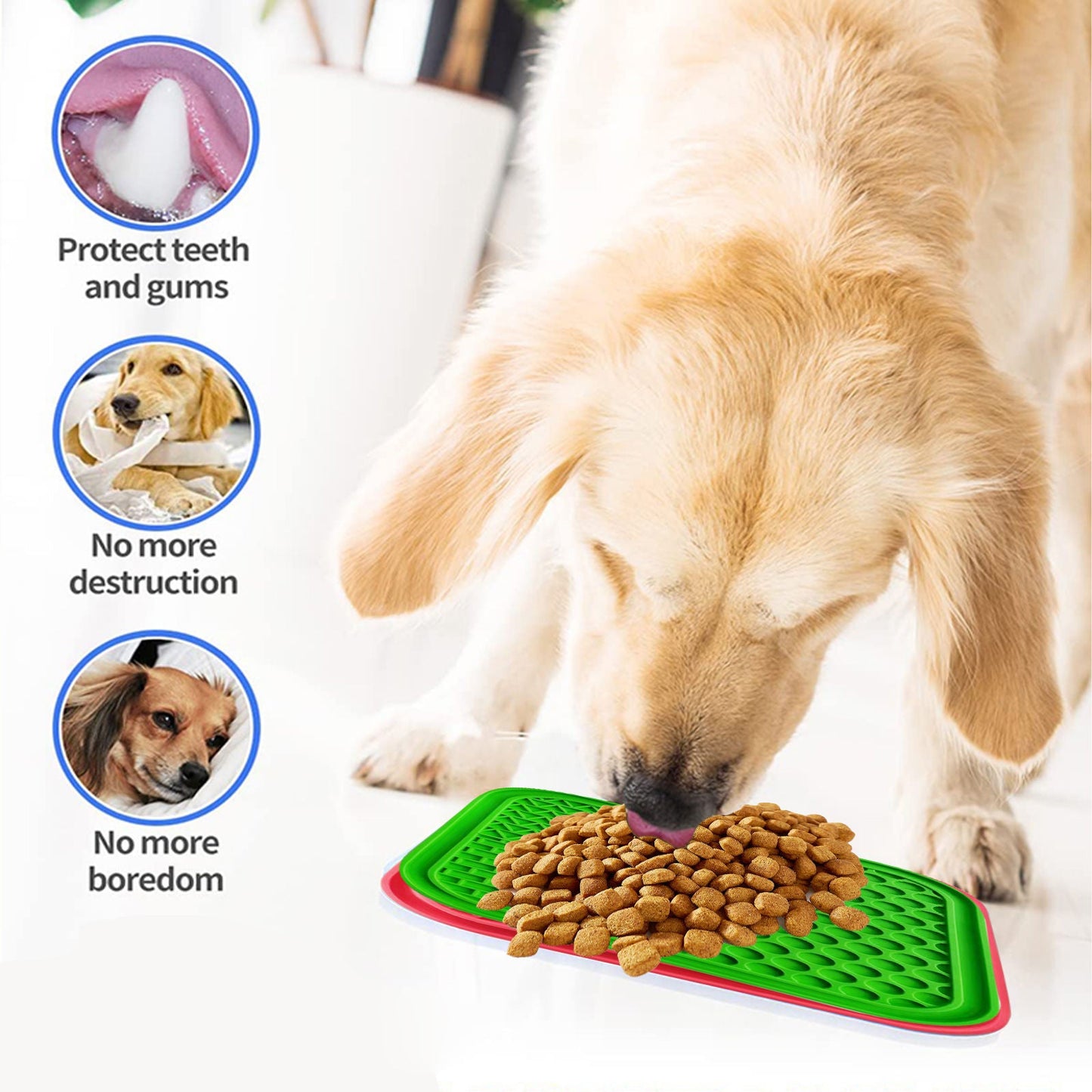 Pawfriends 3in1 Silicone Pet Lick Mat Cat Puppy Dog Slow Feeder Grooming Helper Mat Green - DogsDomain.com.au
