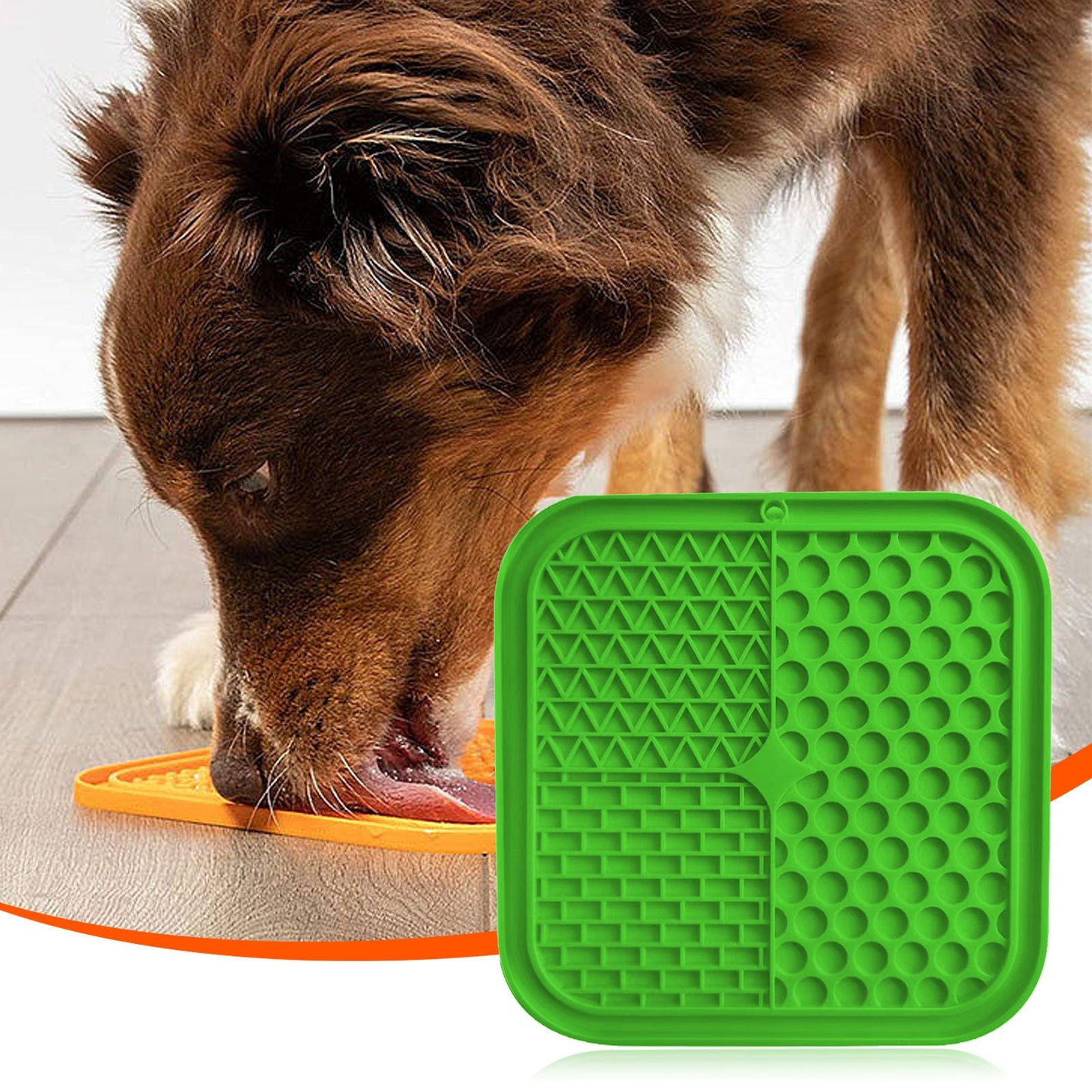 Pawfriends 3in1 Silicone Pet Lick Mat Cat Puppy Dog Slow Feeder Grooming Helper Mat Green - DogsDomain.com.au