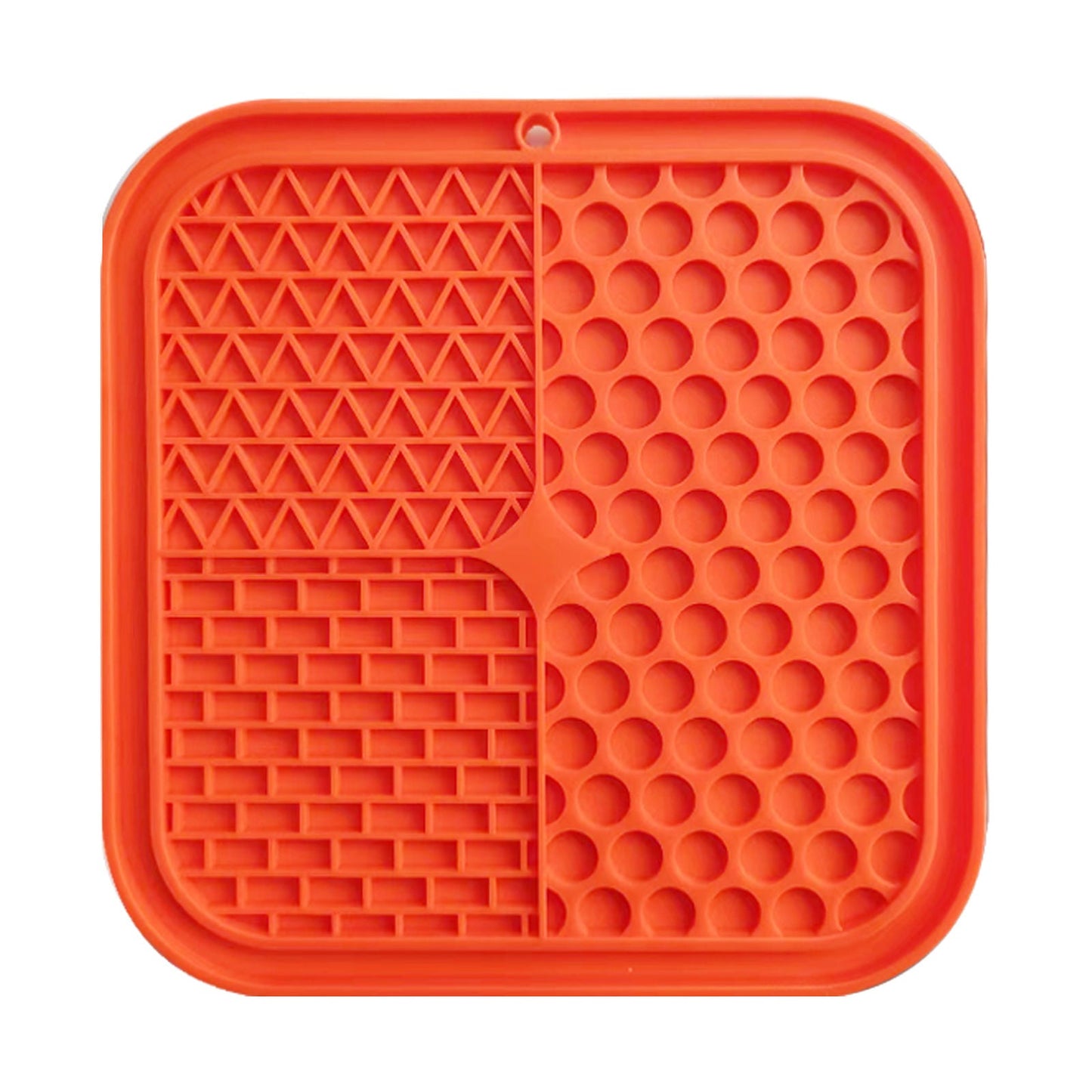 Pawfriends 3in1 Silicone Pet Lick Mat Cat Puppy Dog Slow Feeder Grooming Helper Mat Orange - DogsDomain.com.au