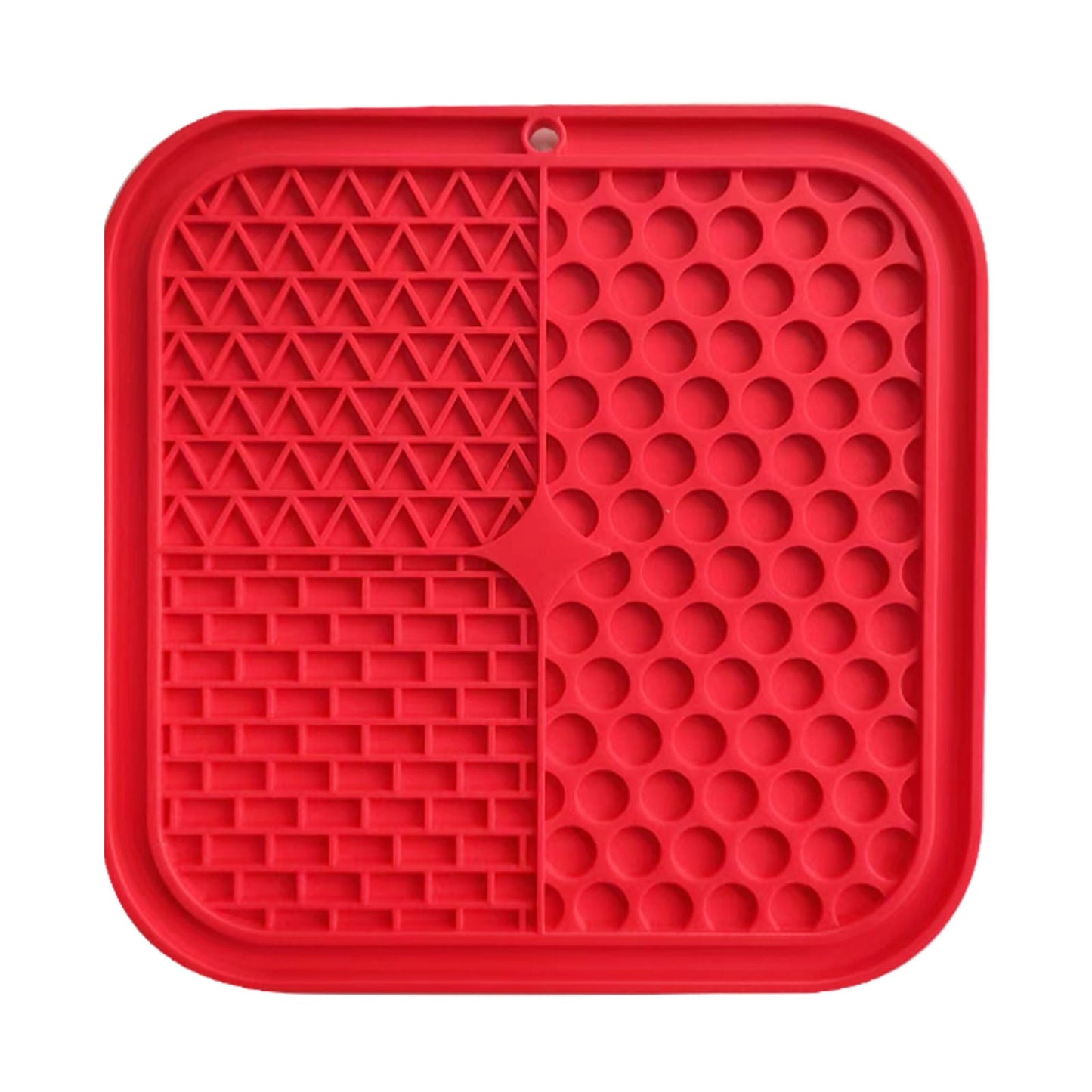 Pawfriends 3in1 Silicone Pet Lick Mat Cat Puppy Dog Slow Feeder Grooming Helper Mat Red - DogsDomain.com.au