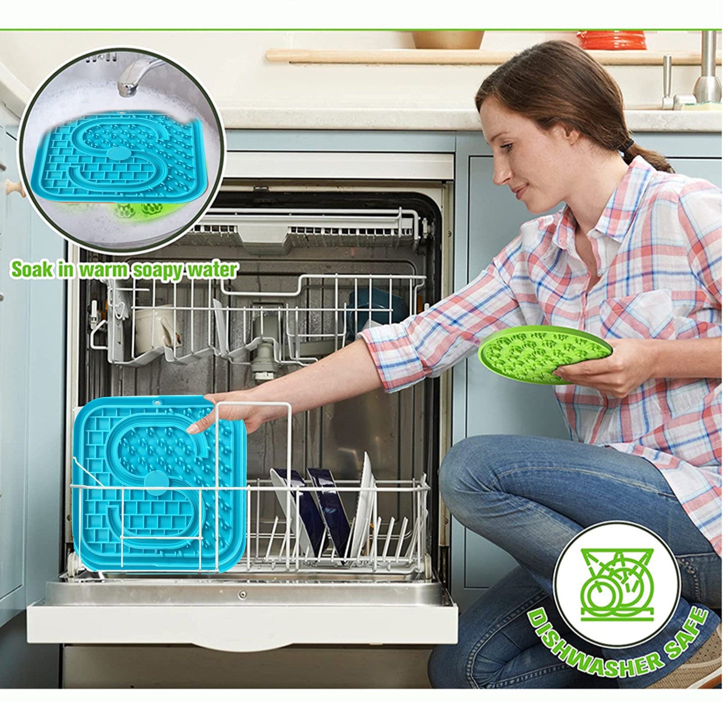 Pawfriends Asphyxia-resistant Silicone Pet Slow Food Mat Licking Mat Grooming Helper Blue - DogsDomain.com.au
