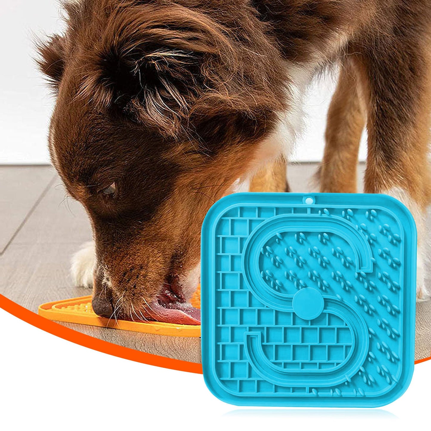Pawfriends Asphyxia-resistant Silicone Pet Slow Food Mat Licking Mat Grooming Helper Blue - DogsDomain.com.au