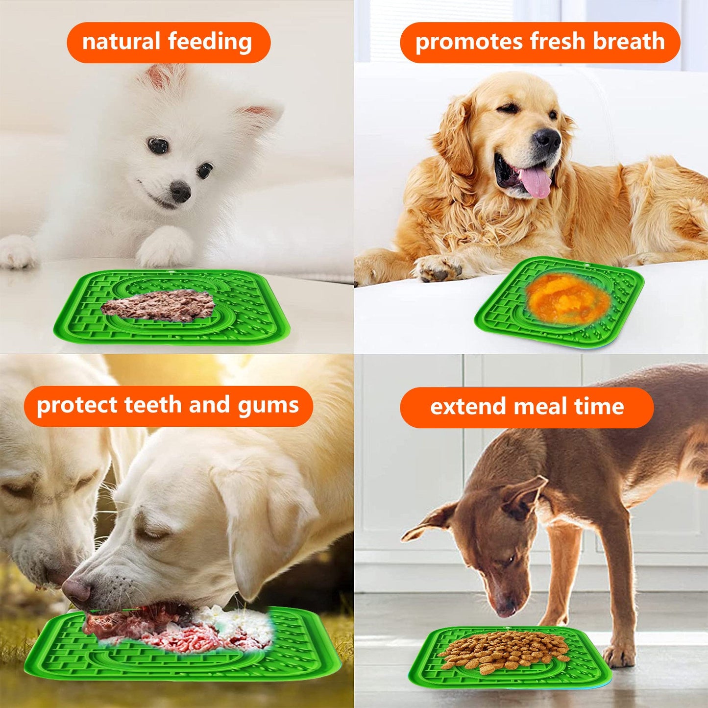 Pawfriends Asphyxia-resistant Silicone Pet Slow Food Mat Licking Mat Grooming Helper Green - DogsDomain.com.au