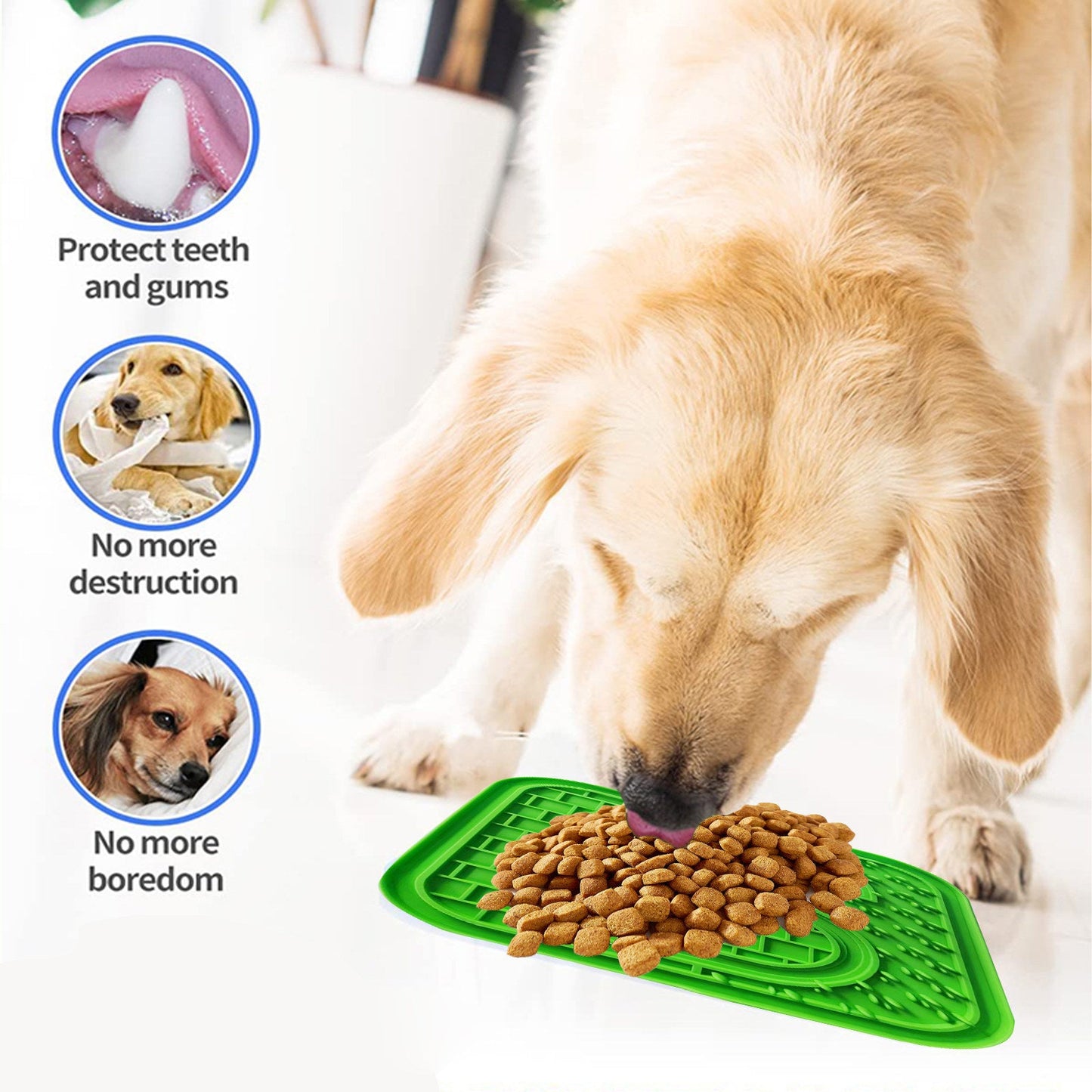 Pawfriends Asphyxia-resistant Silicone Pet Slow Food Mat Licking Mat Grooming Helper Green - DogsDomain.com.au