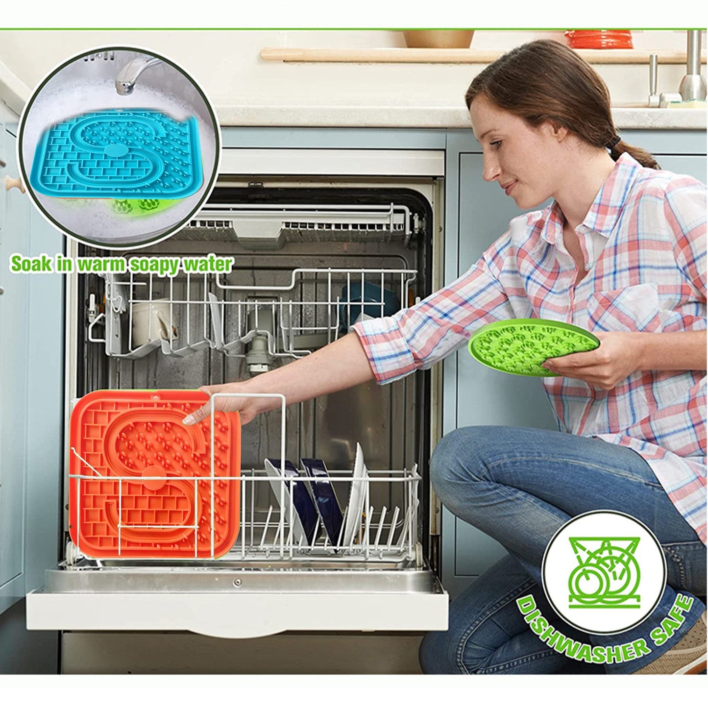 Pawfriends Asphyxia-resistant Silicone Pet Slow Food Mat Licking Mat Grooming Helper Orange - DogsDomain.com.au