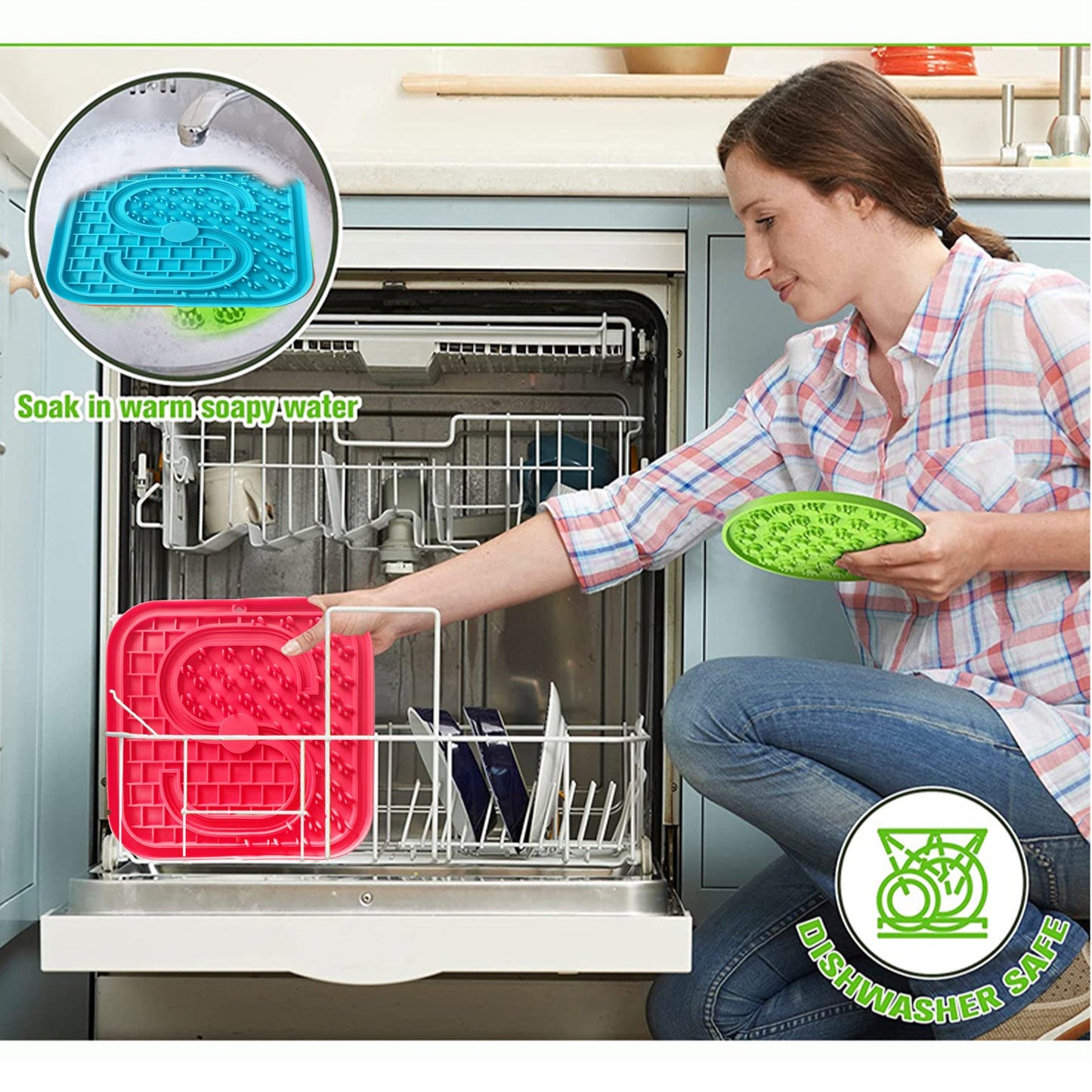 Pawfriends Asphyxia-resistant Silicone Pet Slow Food Mat Licking Mat Grooming Helper Red - DogsDomain.com.au