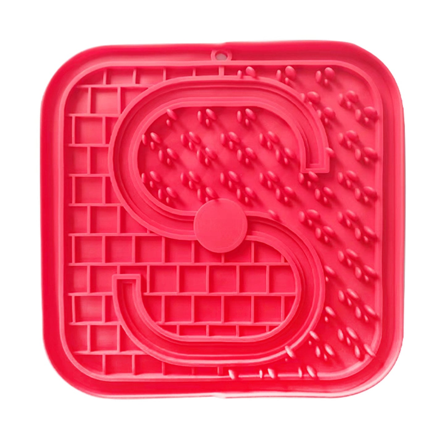 Pawfriends Asphyxia-resistant Silicone Pet Slow Food Mat Licking Mat Grooming Helper Red - DogsDomain.com.au