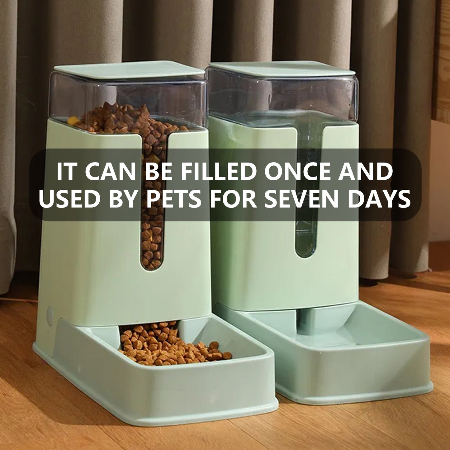 Pawfriends Automatic 3.5L Feeder Food Pet Dog Cat Puppy Dispenser Feeder Bowl Bottle Green - DogsDomain.com.au