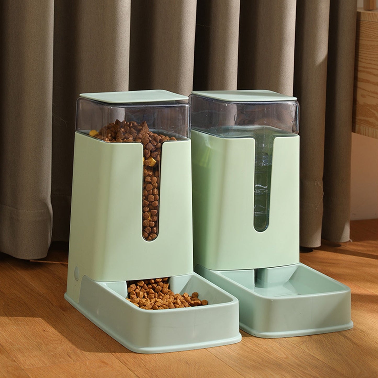Pawfriends Automatic 3.5L Feeder Food Pet Dog Cat Puppy Dispenser Feeder Bowl Bottle Green - DogsDomain.com.au