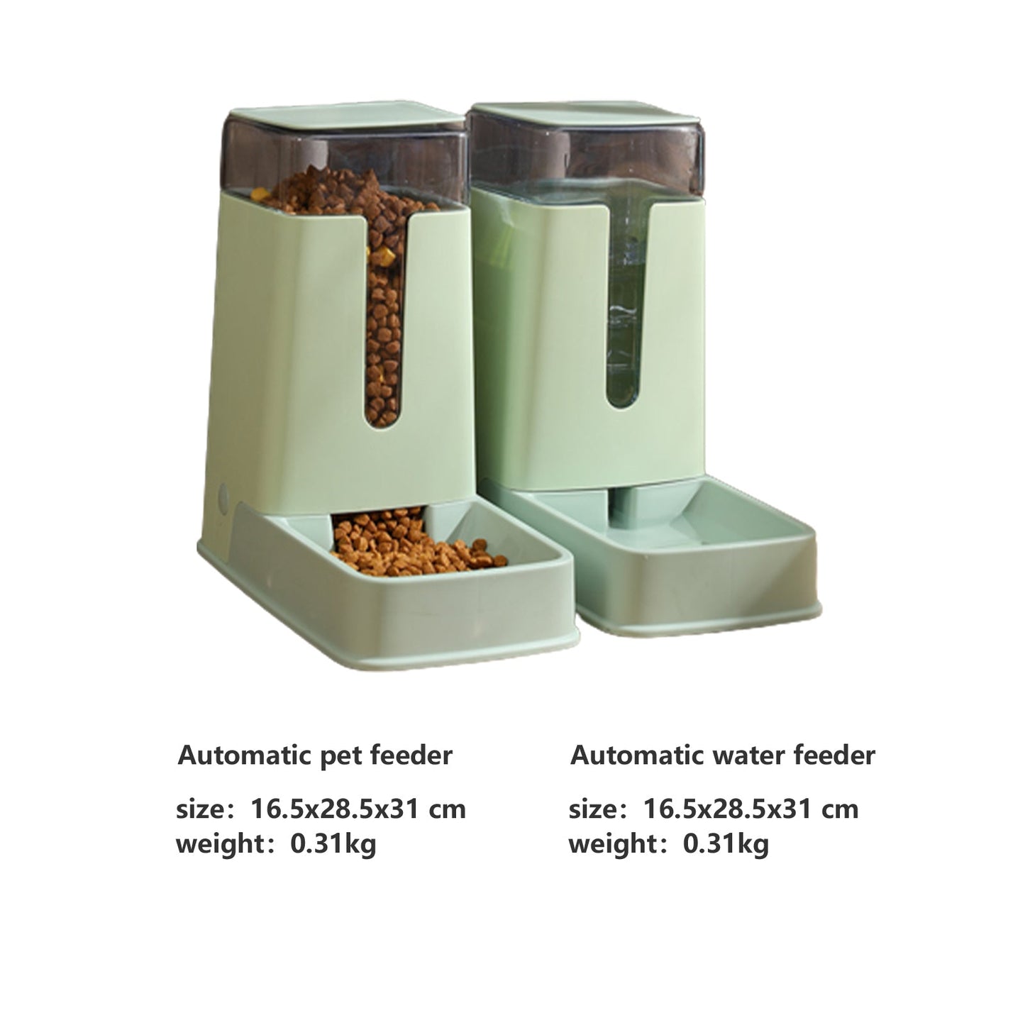 Pawfriends Automatic 3.5L Feeder Food Pet Dog Cat Puppy Dispenser Feeder Bowl Bottle Green - DogsDomain.com.au