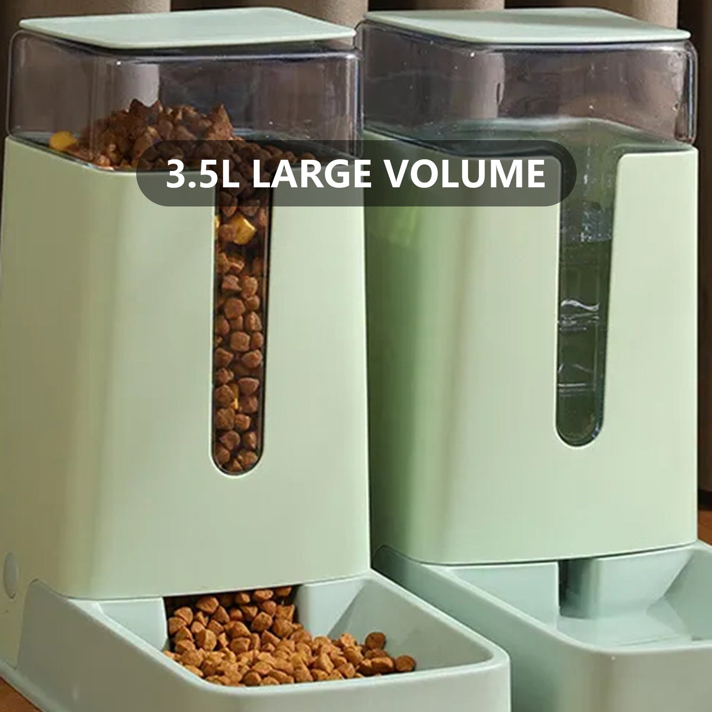 Pawfriends Automatic 3.5L Feeder Food Pet Dog Cat Puppy Dispenser Feeder Bowl Bottle Green - DogsDomain.com.au