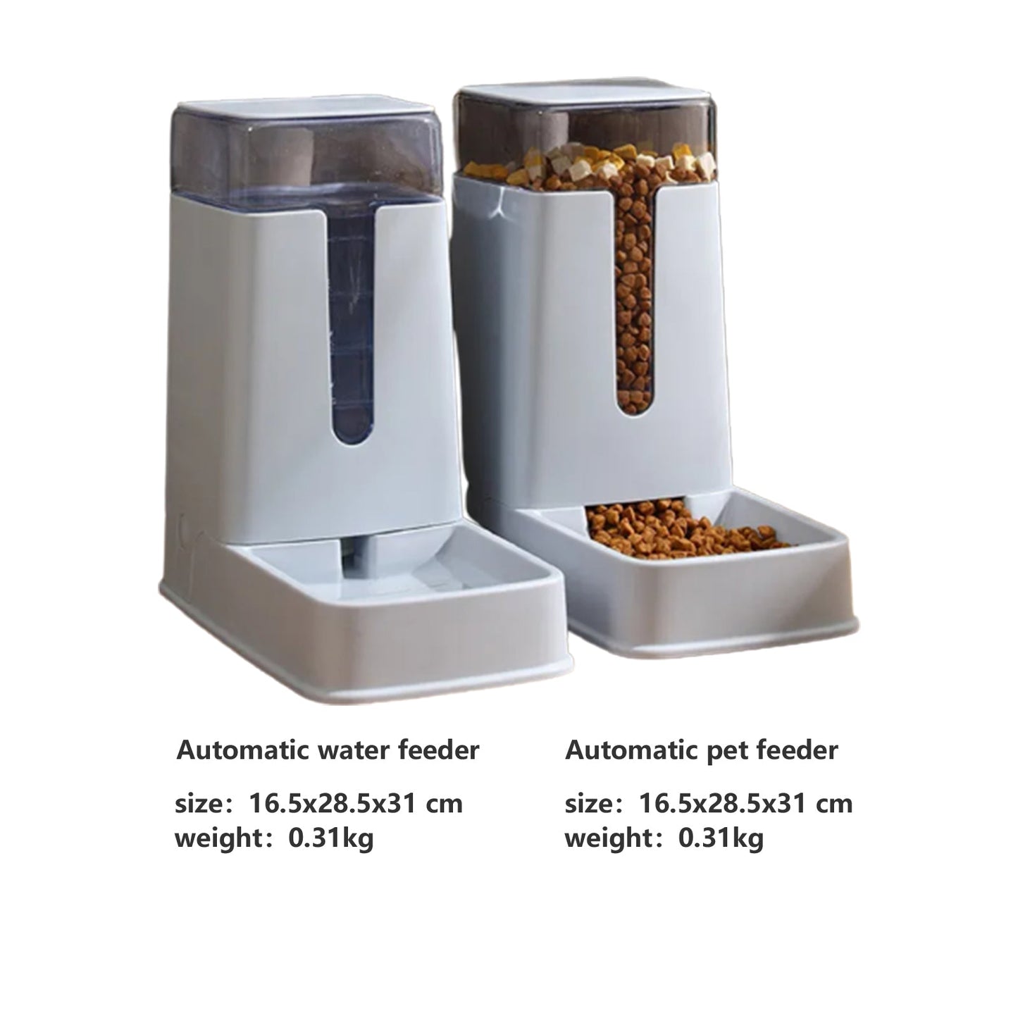 Pawfriends Automatic 3.5L Feeder Food Pet Dog Cat Puppy Dispenser Feeder Bowl Bottle Grey - DogsDomain.com.au