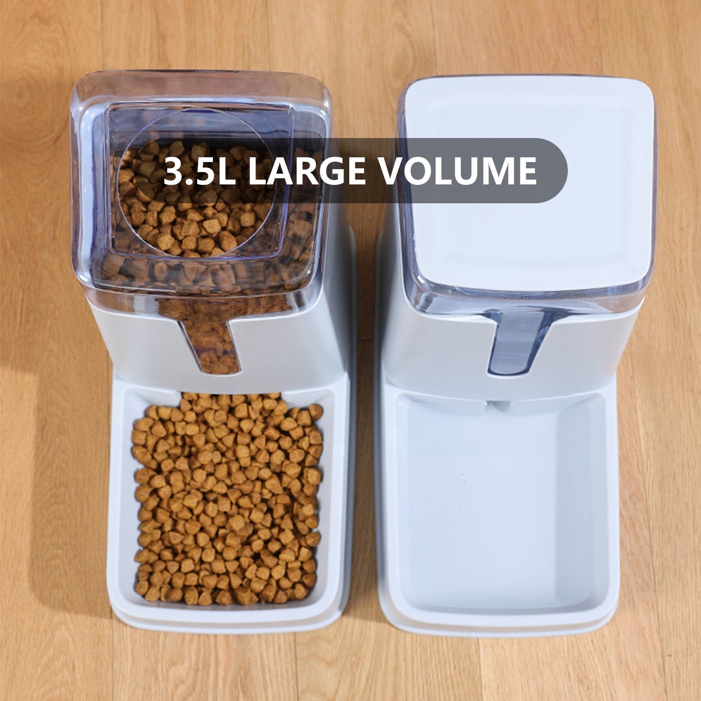 Pawfriends Automatic 3.5L Feeder Food Pet Dog Cat Puppy Dispenser Feeder Bowl Bottle Grey - DogsDomain.com.au