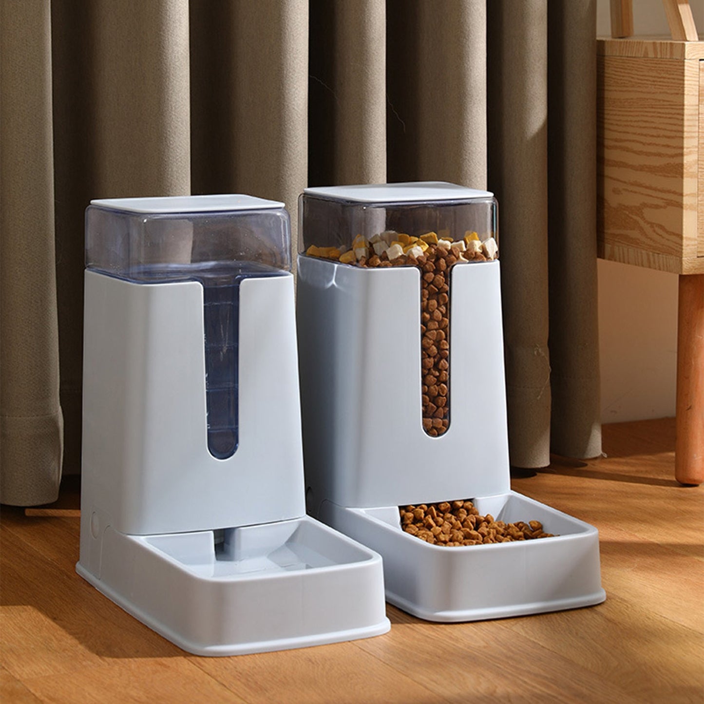 Pawfriends Automatic 3.5L Feeder Food Pet Dog Cat Puppy Dispenser Feeder Bowl Bottle Grey - DogsDomain.com.au