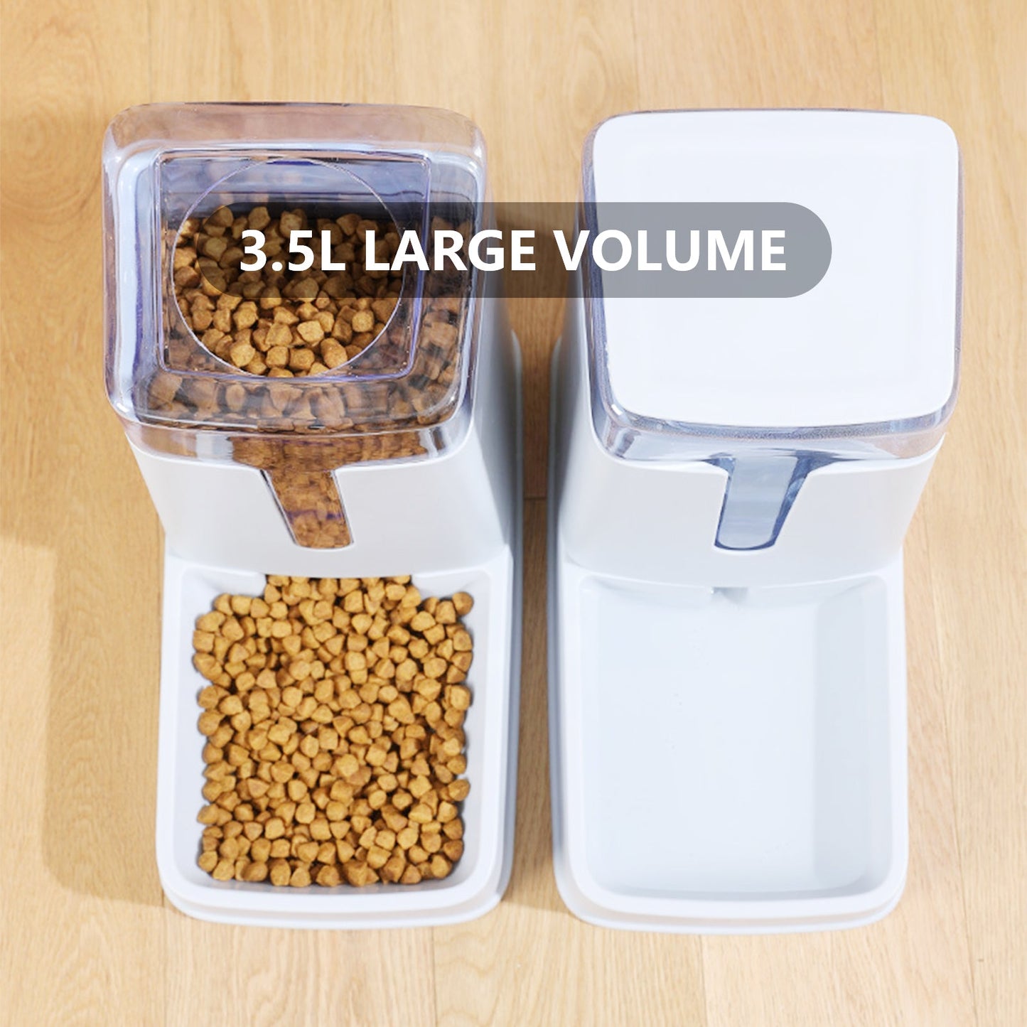 Pawfriends Automatic 3.5L Feeder Food Pet Dog Cat Puppy Dispenser Feeder Bowl Bottle White - DogsDomain.com.au