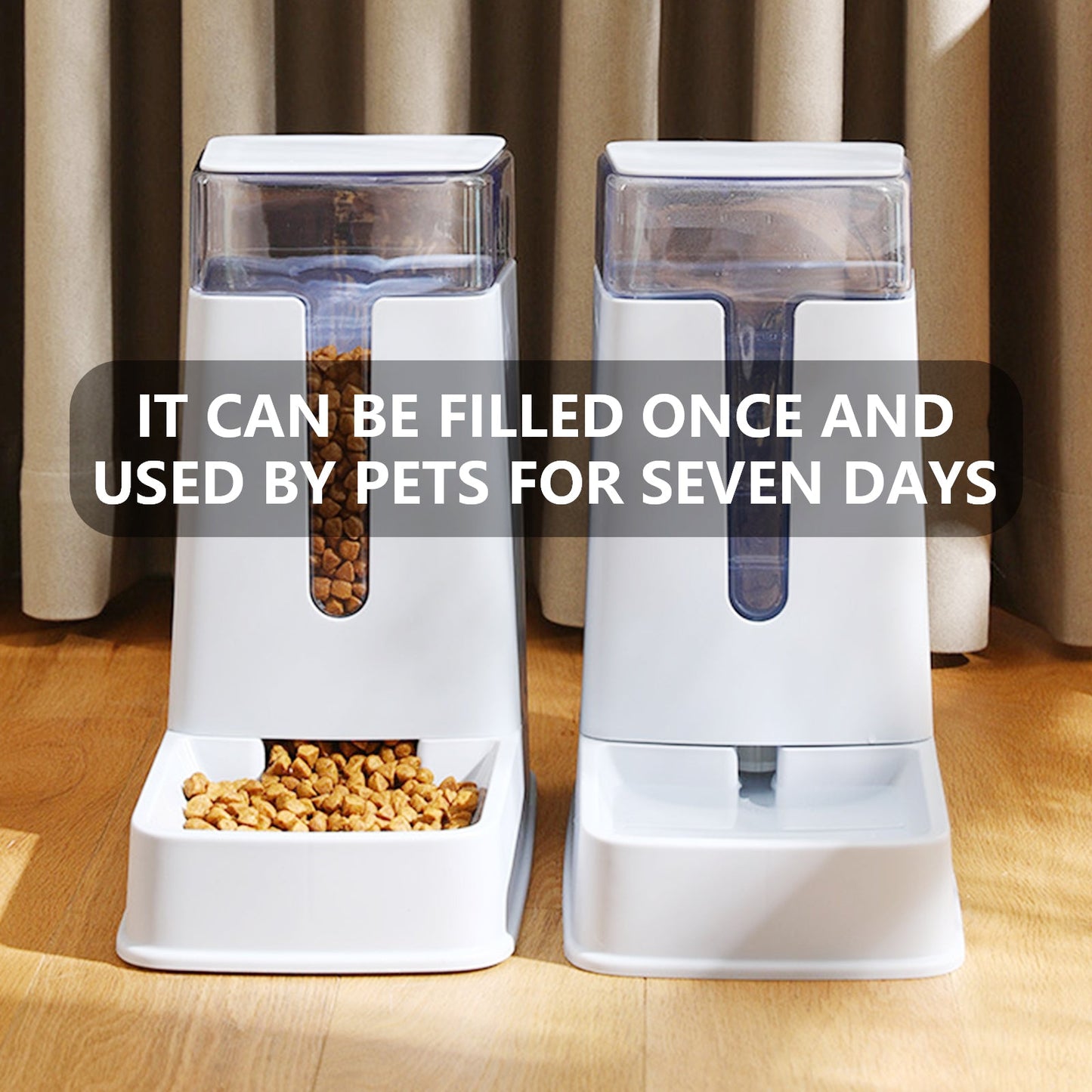 Pawfriends Automatic 3.5L Feeder Food Pet Dog Cat Puppy Dispenser Feeder Bowl Bottle White - DogsDomain.com.au