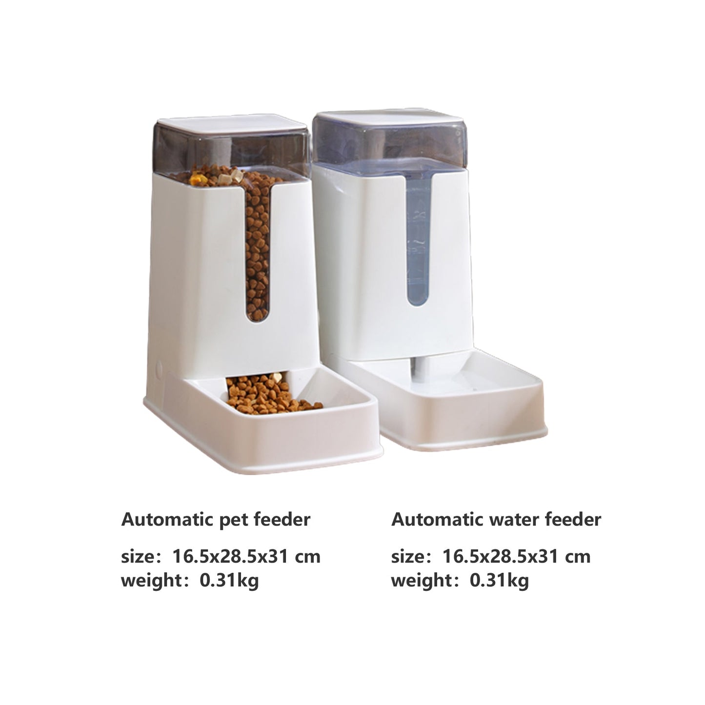 Pawfriends Automatic 3.5L Feeder Food Pet Dog Cat Puppy Dispenser Feeder Bowl Bottle White - DogsDomain.com.au