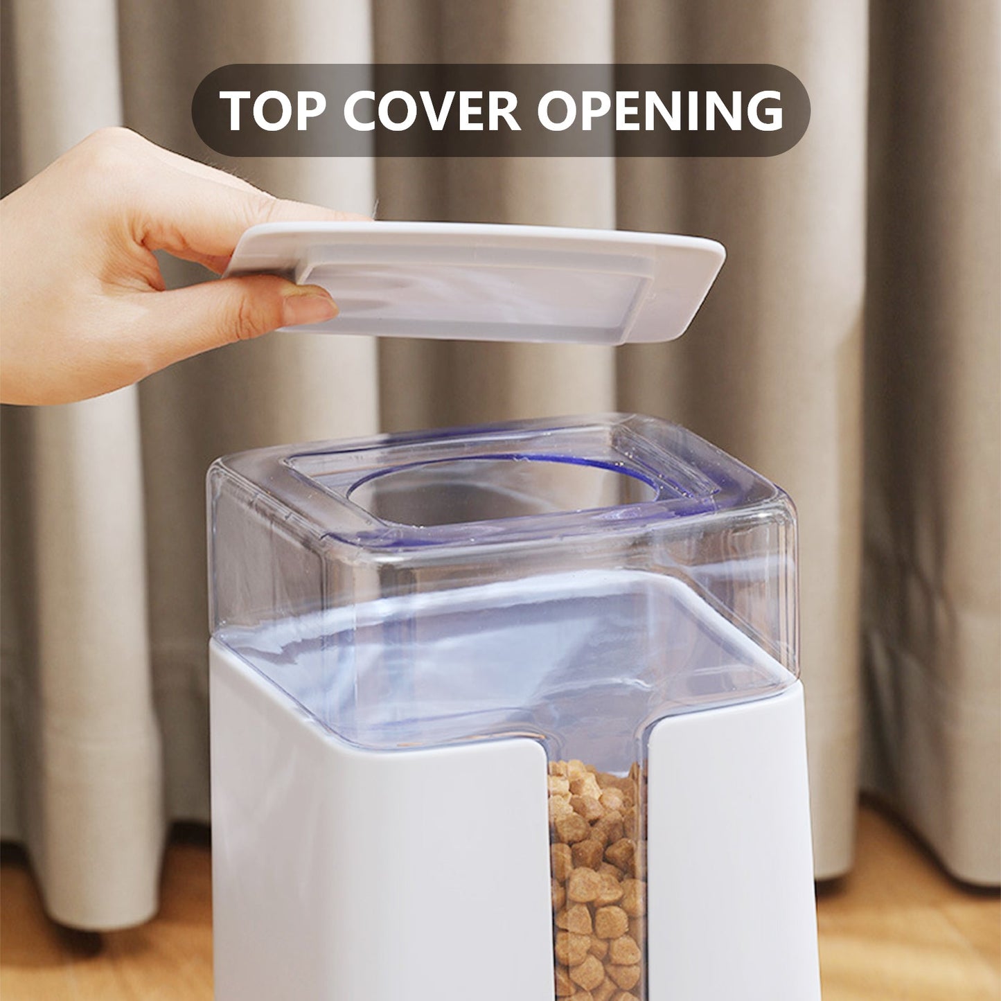 Pawfriends Automatic 3.5L Feeder Food Pet Dog Cat Puppy Dispenser Feeder Bowl Bottle White - DogsDomain.com.au