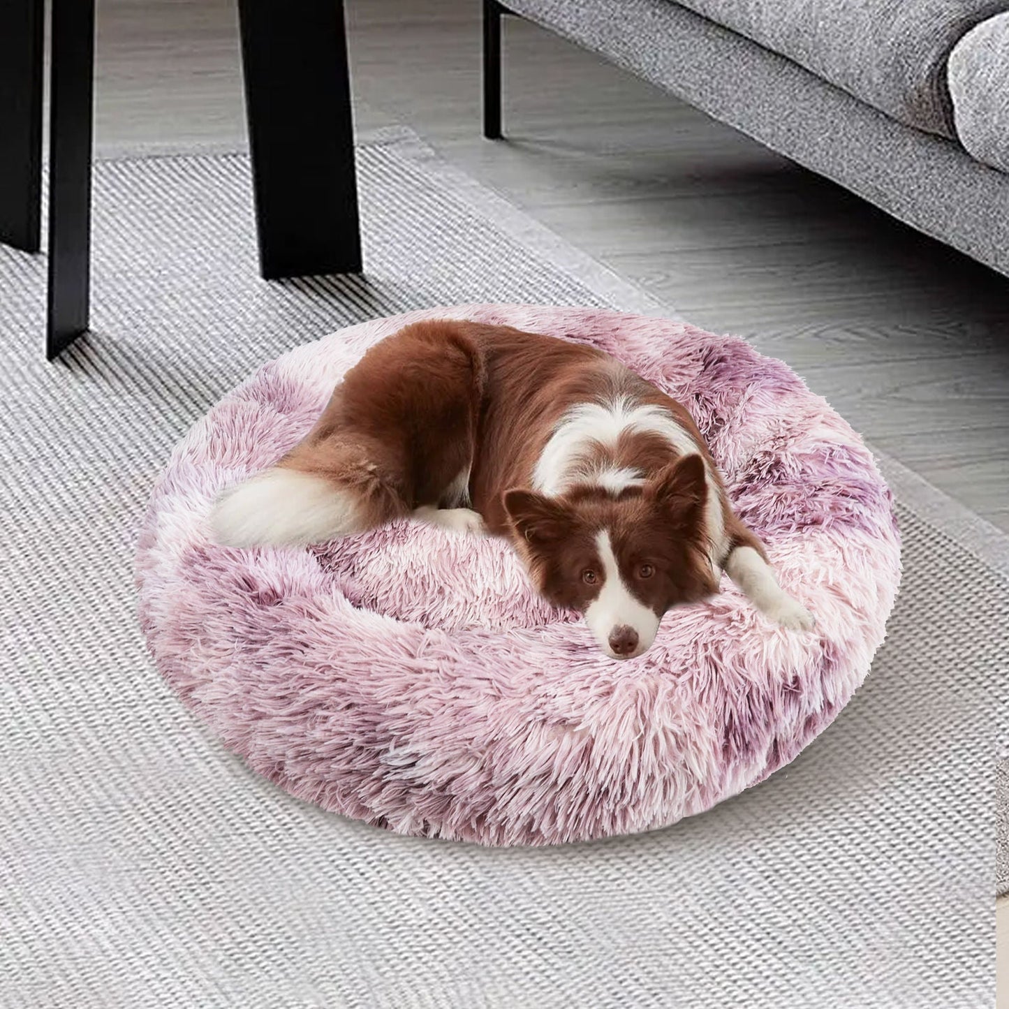 Pawfriends Cat Dog Pet Calming Bed Warm Soft Plush Round Nest Comfy Sleeping Kennel Cave AU - DogsDomain.com.au