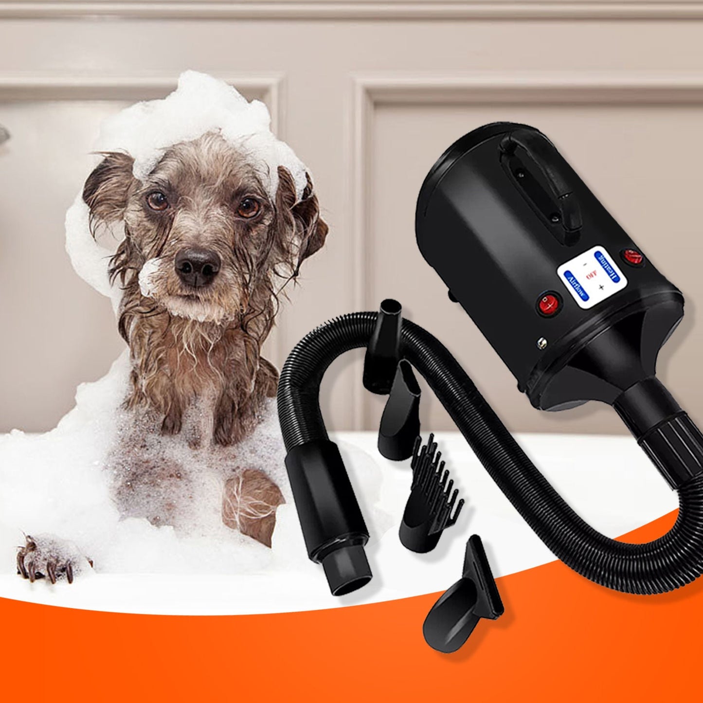 Pawfriends Dog Cat Hair Dryer Grooming Blow Speed 2000W Pet Hairdryer Blower Heater Blaster - DogsDomain.com.au