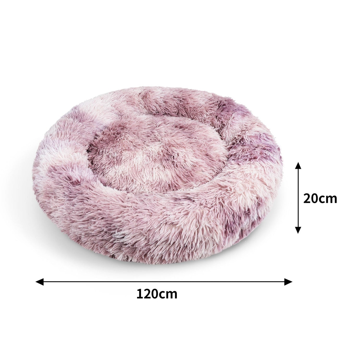 Pawfriends Dog Cat Pet Calming Bed Warm Soft Plush Round Nest Comfy Sleeping Cave MEL 120cm - DogsDomain.com.au