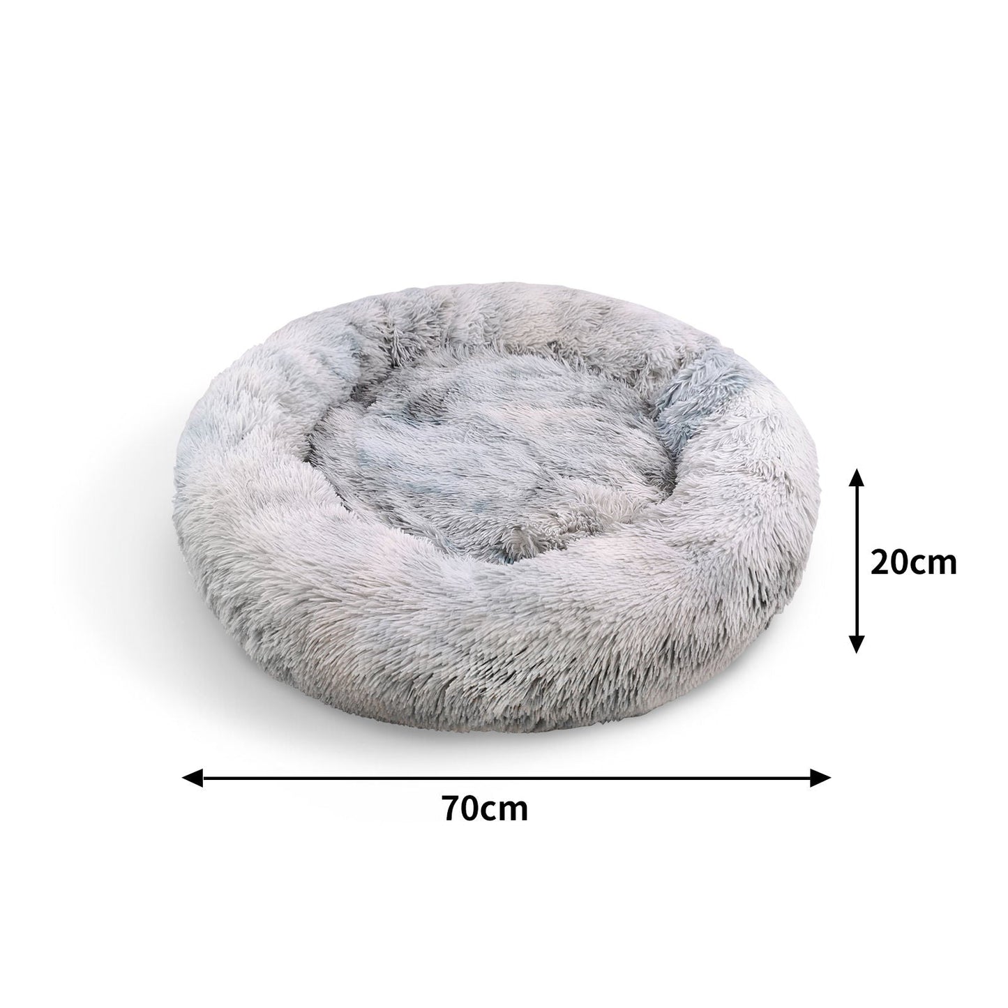 Pawfriends Dog Cat Pet Calming Bed Warm Soft Plush Round Nest Comfy Sleeping Washable Zip - DogsDomain.com.au