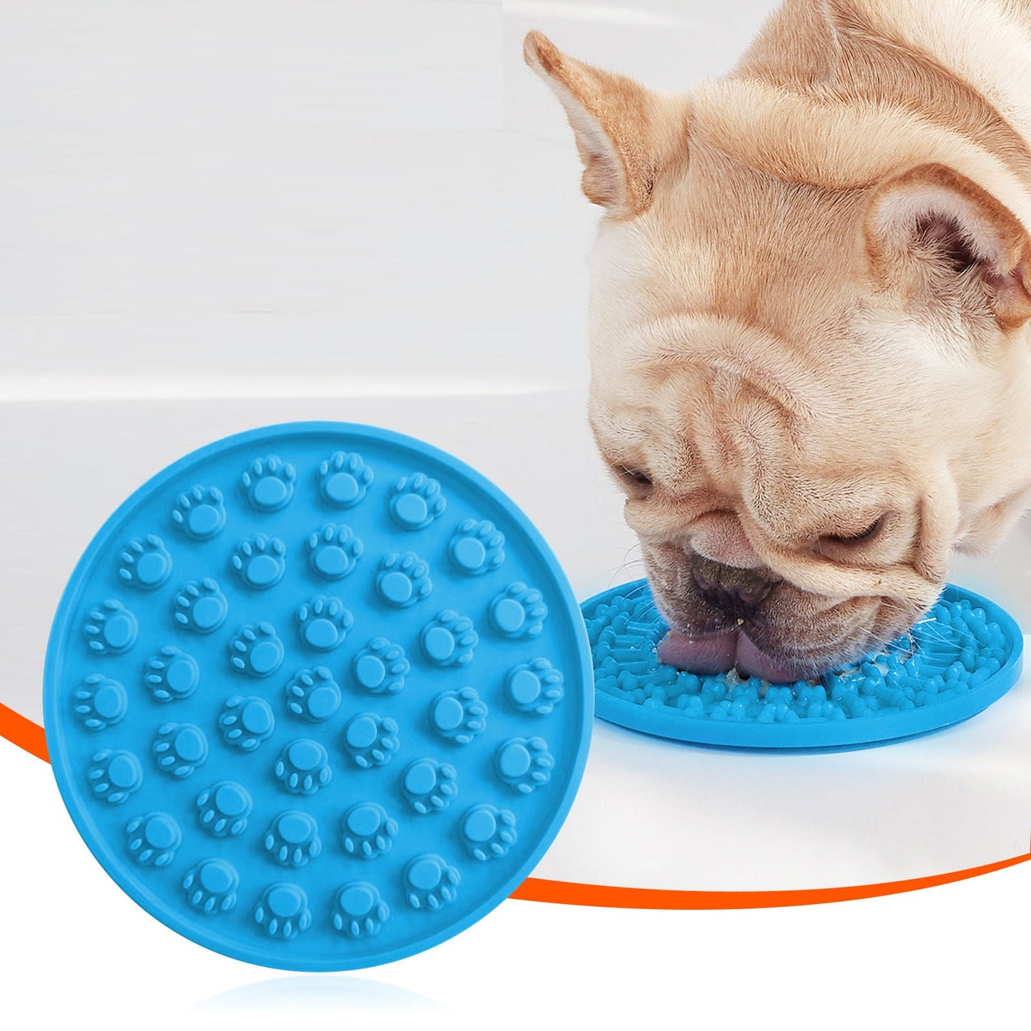 Pawfriends Silicone Dog Cat Pet Licking Pad Anti-Anxiety Slow-Feeding Licking Pad Blue - DogsDomain.com.au