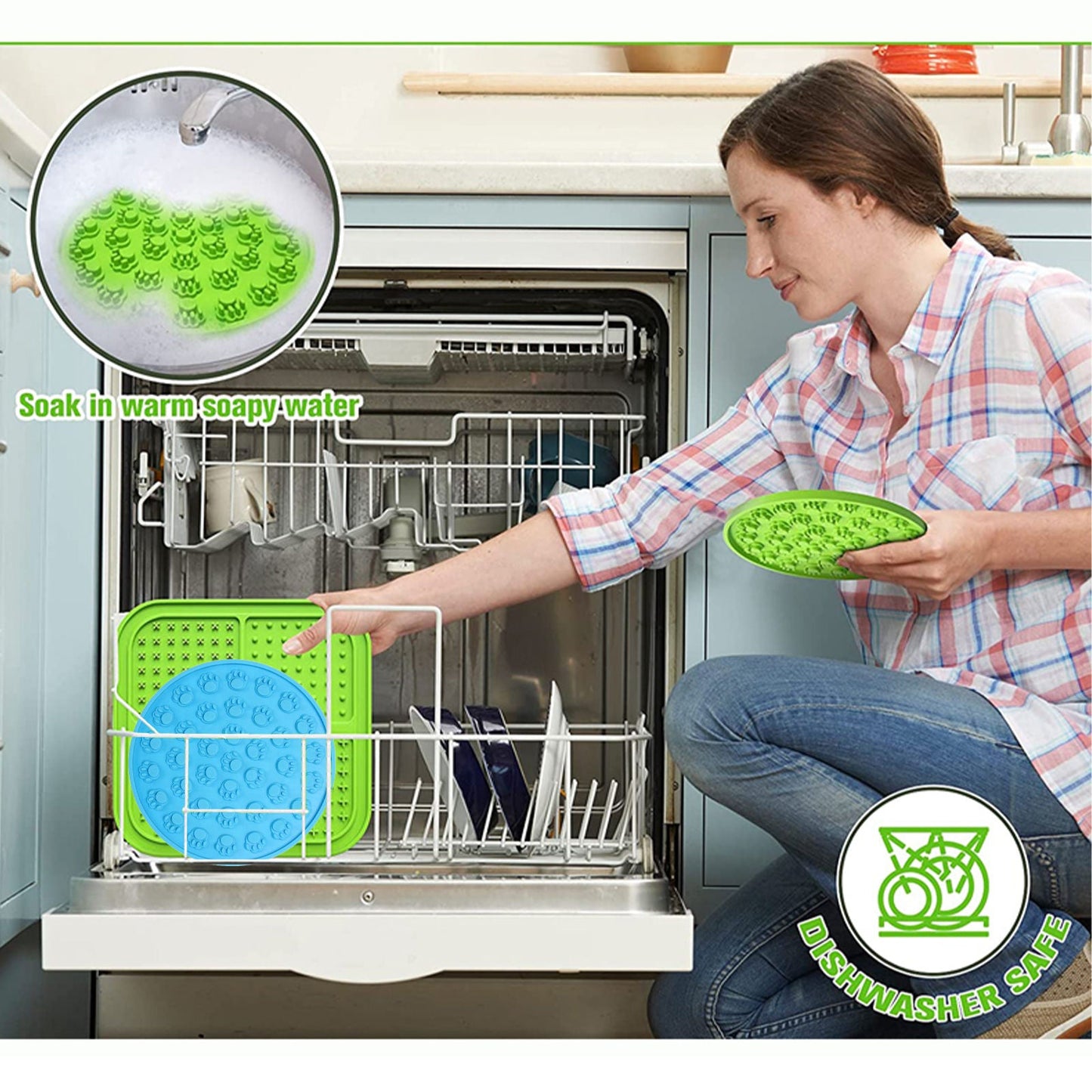 Pawfriends Silicone Dog Cat Pet Licking Pad Anti-Anxiety Slow-Feeding Licking Pad Blue - DogsDomain.com.au
