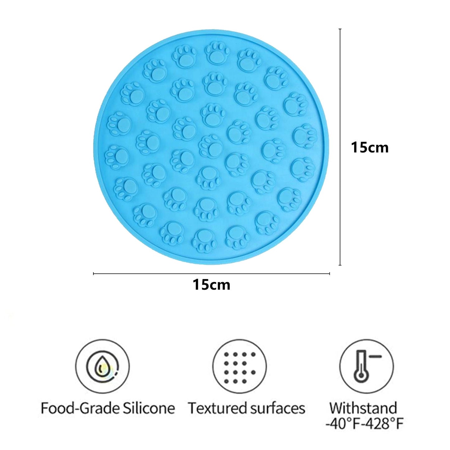 Pawfriends Silicone Dog Cat Pet Licking Pad Anti-Anxiety Slow-Feeding Licking Pad Blue - DogsDomain.com.au