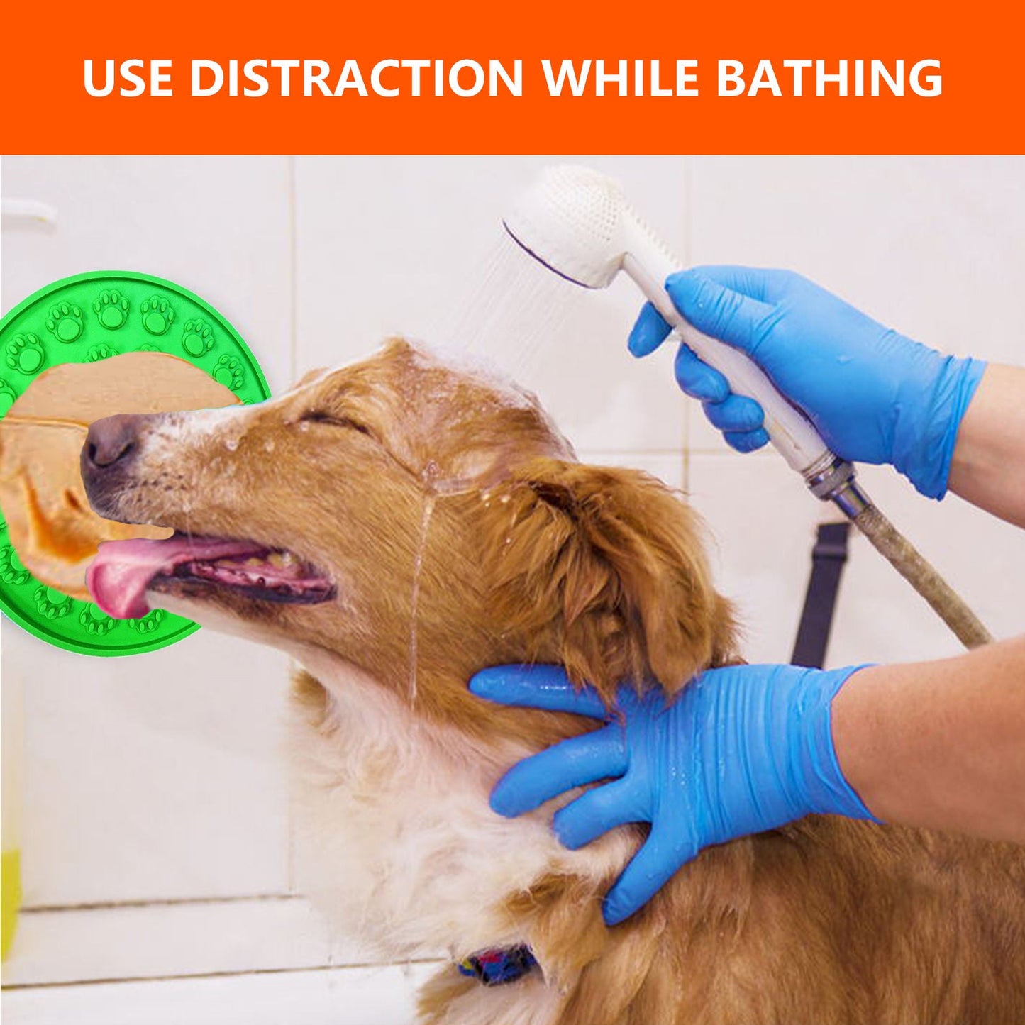 Pawfriends Silicone Dog Cat Pet Licking Pad Anti-Anxiety Slow-Feeding Licking Pad Green - DogsDomain.com.au