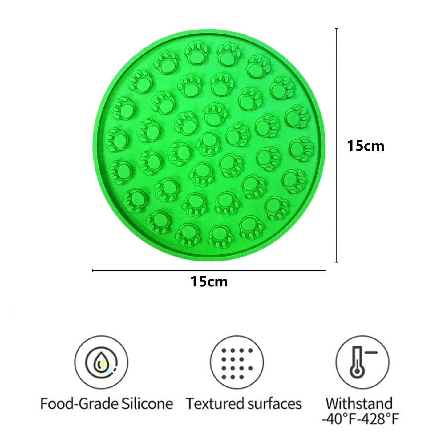 Pawfriends Silicone Dog Cat Pet Licking Pad Anti-Anxiety Slow-Feeding Licking Pad Green - DogsDomain.com.au