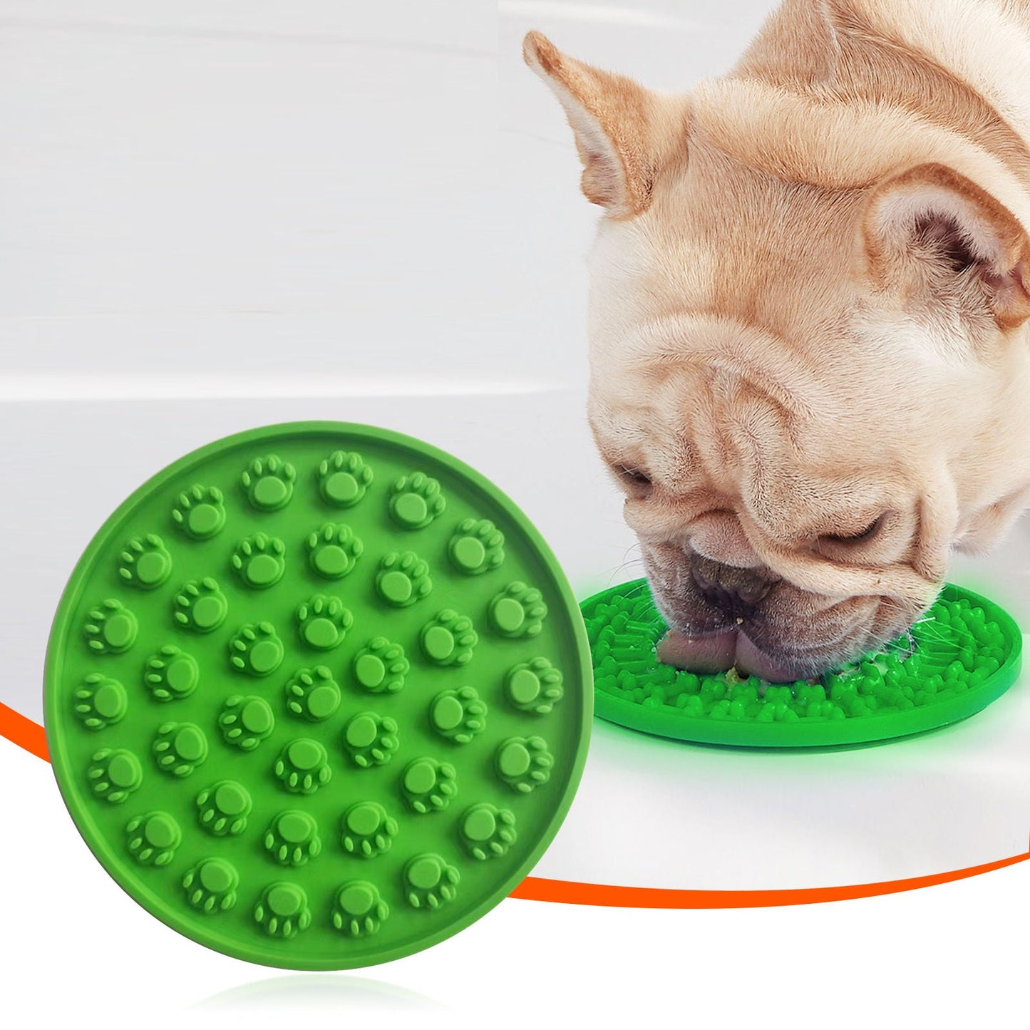 Pawfriends Silicone Dog Cat Pet Licking Pad Anti-Anxiety Slow-Feeding Licking Pad Green - DogsDomain.com.au
