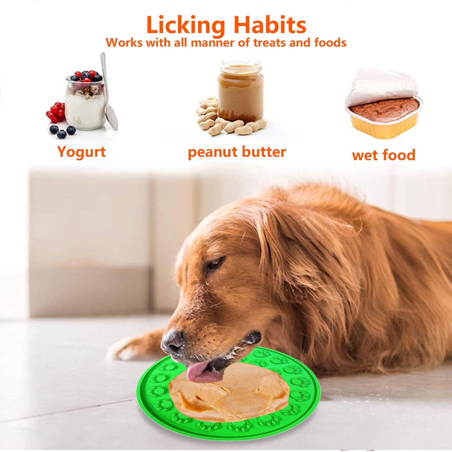 Pawfriends Silicone Dog Cat Pet Licking Pad Anti-Anxiety Slow-Feeding Licking Pad Green - DogsDomain.com.au