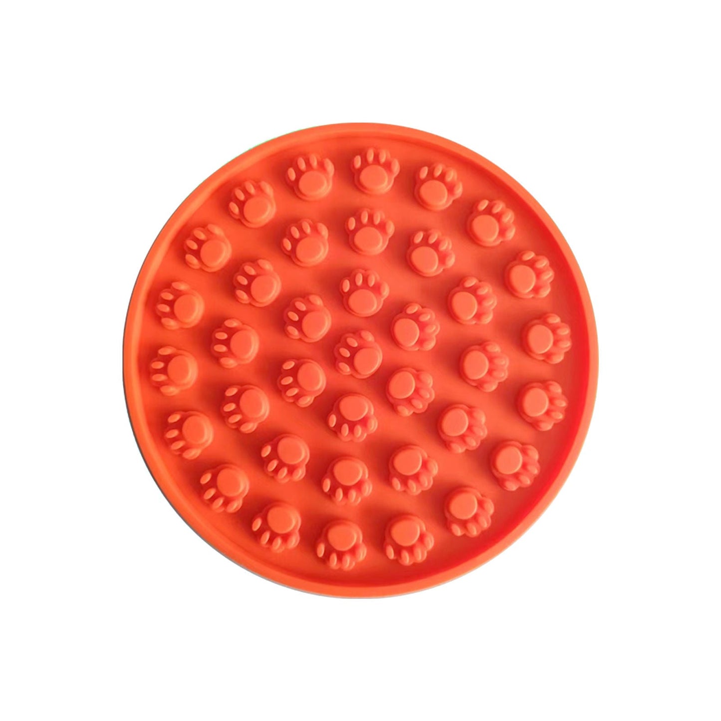 Pawfriends Silicone Dog Cat Pet Licking Pad Anti-Anxiety Slow-Feeding Licking Pad Orange - DogsDomain.com.au