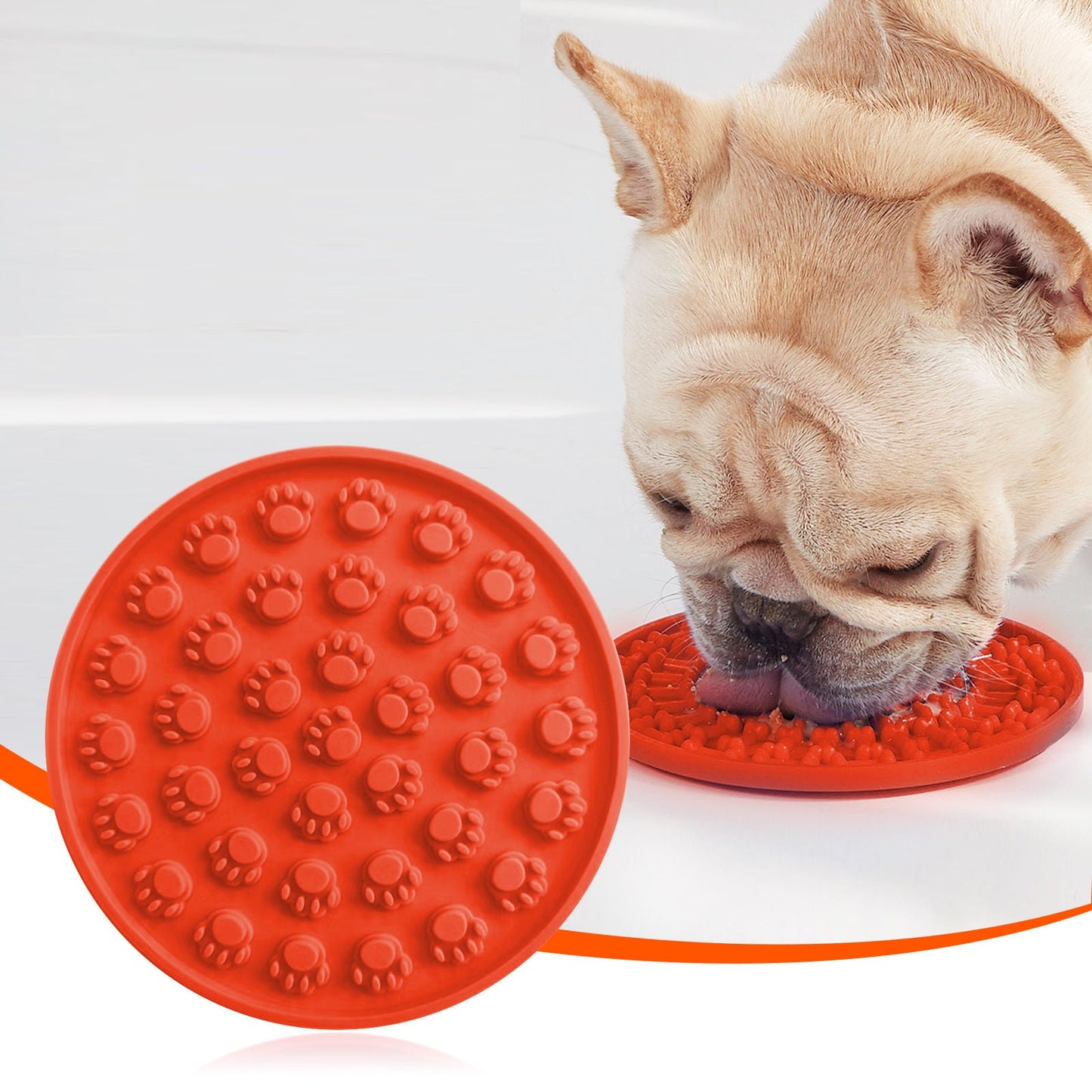 Pawfriends Silicone Dog Cat Pet Licking Pad Anti-Anxiety Slow-Feeding Licking Pad Red - DogsDomain.com.au