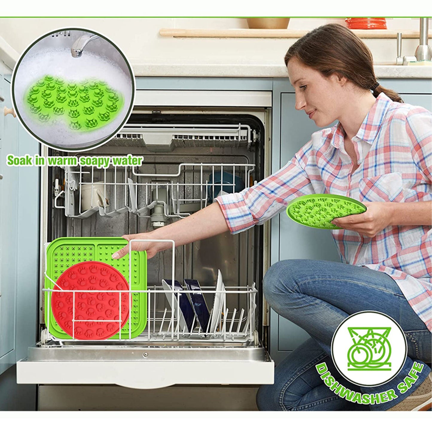 Pawfriends Silicone Dog Cat Pet Licking Pad Anti-Anxiety Slow-Feeding Licking Pad Red - DogsDomain.com.au