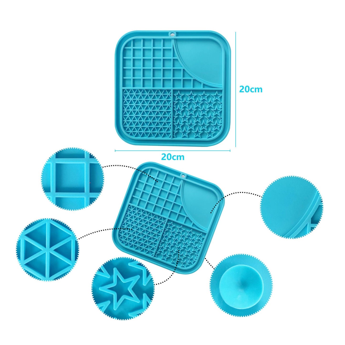 Pawfriends Silicone Dog Cat Pet Licking Pad Anti-Anxiety Toy Slow-Feeding Licking Pad Blue - DogsDomain.com.au