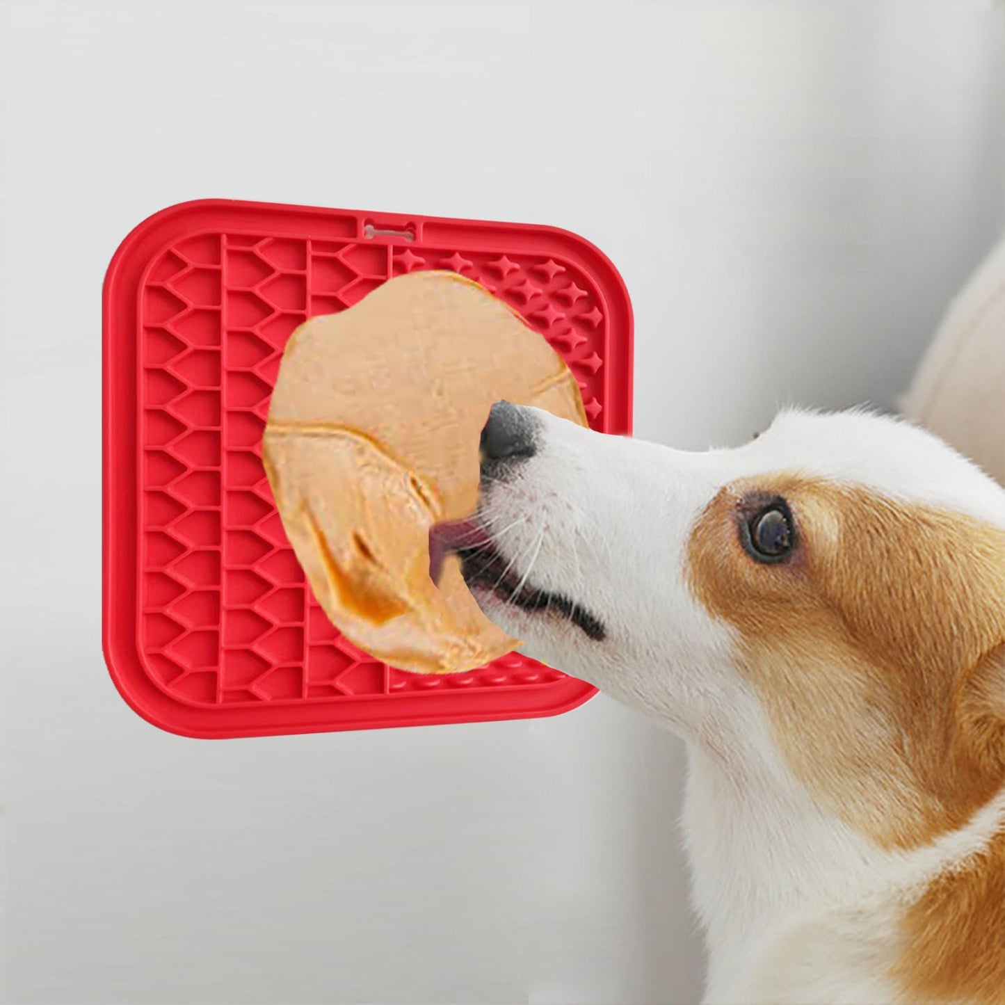 Pawfriends Silicone Dog Pet Lick Mat Anti-choking Slow Feeder Bath Grooming Helper Red - DogsDomain.com.au