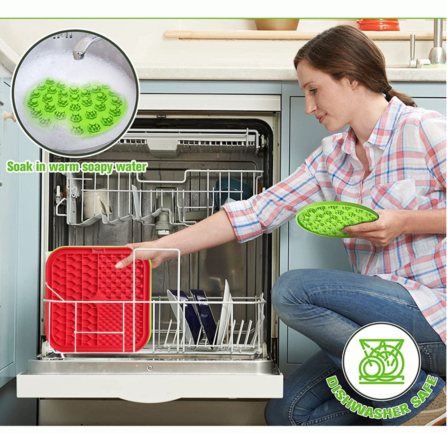 Pawfriends Silicone Dog Pet Lick Mat Anti-choking Slow Feeder Bath Grooming Helper Red - DogsDomain.com.au
