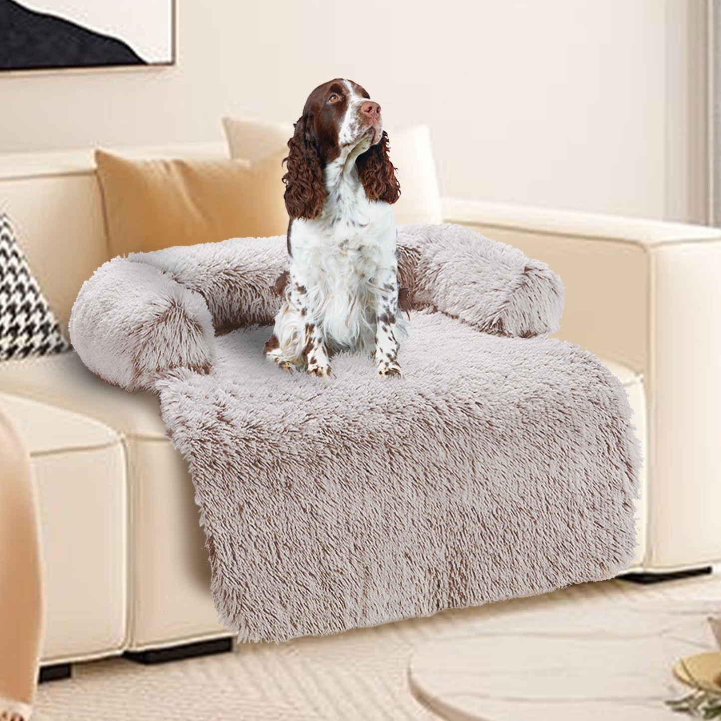 Pet Sofa Bed Dog Calming Sofa Cover Protector Cushion Plush Mat S - DogsDomain.com.au