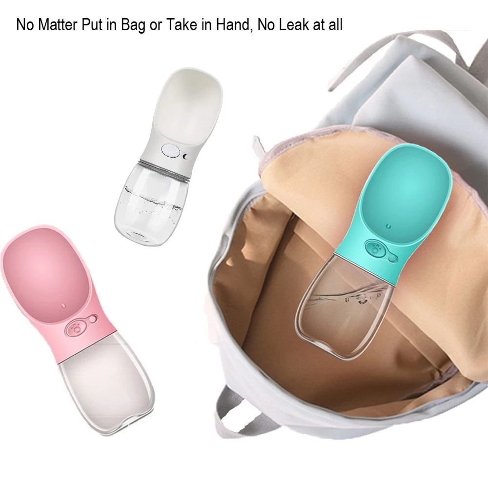 Pet Travel Water Bottle Portable Dogs rinking Feeder Leak-Proof Dispenser - Blue - DogsDomain.com.au