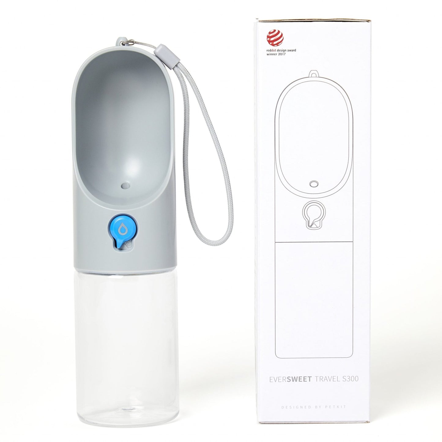 PETKIT Eversweet Travel Water Bottle - Grey 300Ml - DogsDomain.com.au