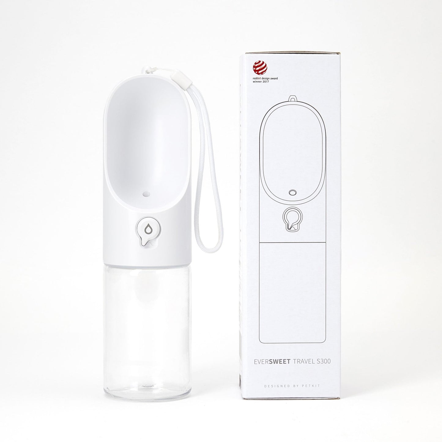 PETKIT Eversweet Travel Water Bottle - White 300Ml - DogsDomain.com.au